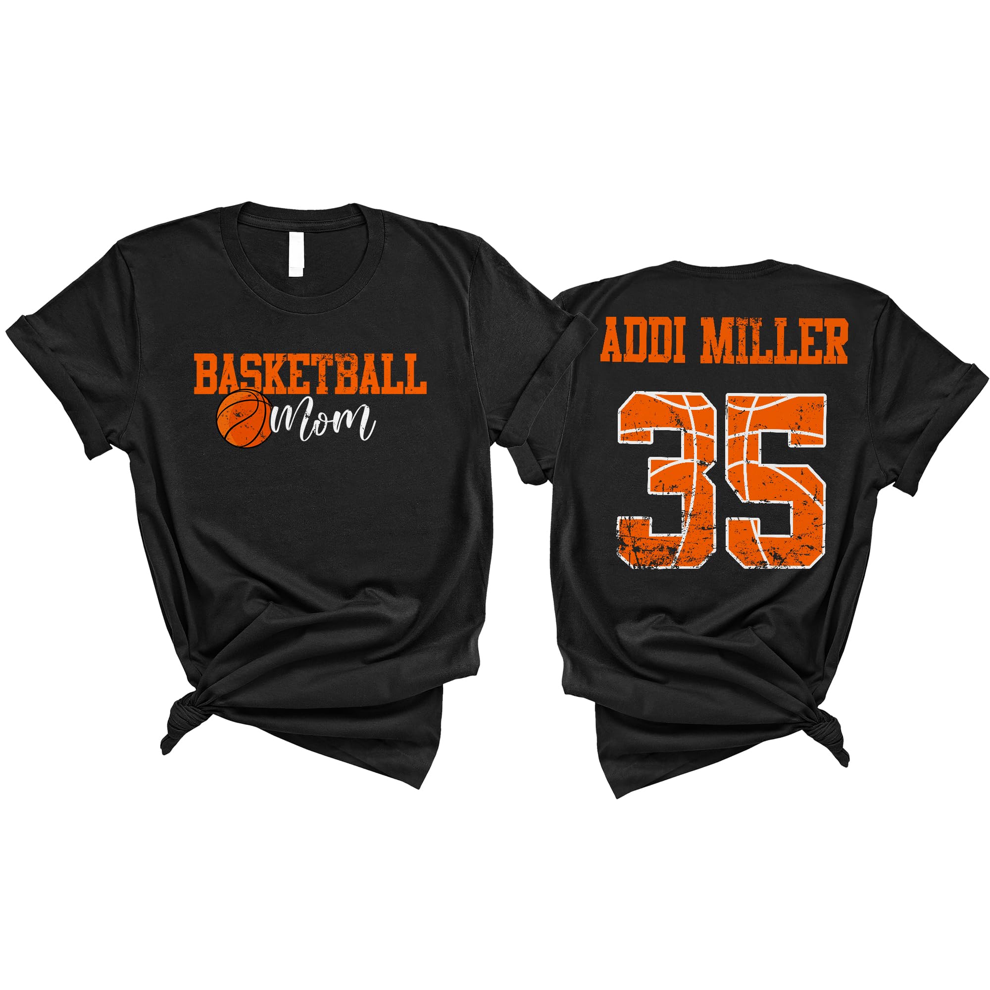 Custom Basketball Mom Shirts for Women - Personalized Team Name & Number T-Shirts - Perfect for Games, Practice & Supporting Your Player