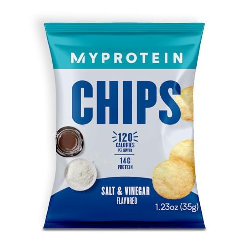 MyProtein Crunchy Protein Chips Salt & Vinegar (6 Pack) - 14g High Protein, 120 Calorie Low Carb Snack for Workout Recovery, Keto Diet & On-The-Go Healthy Eating