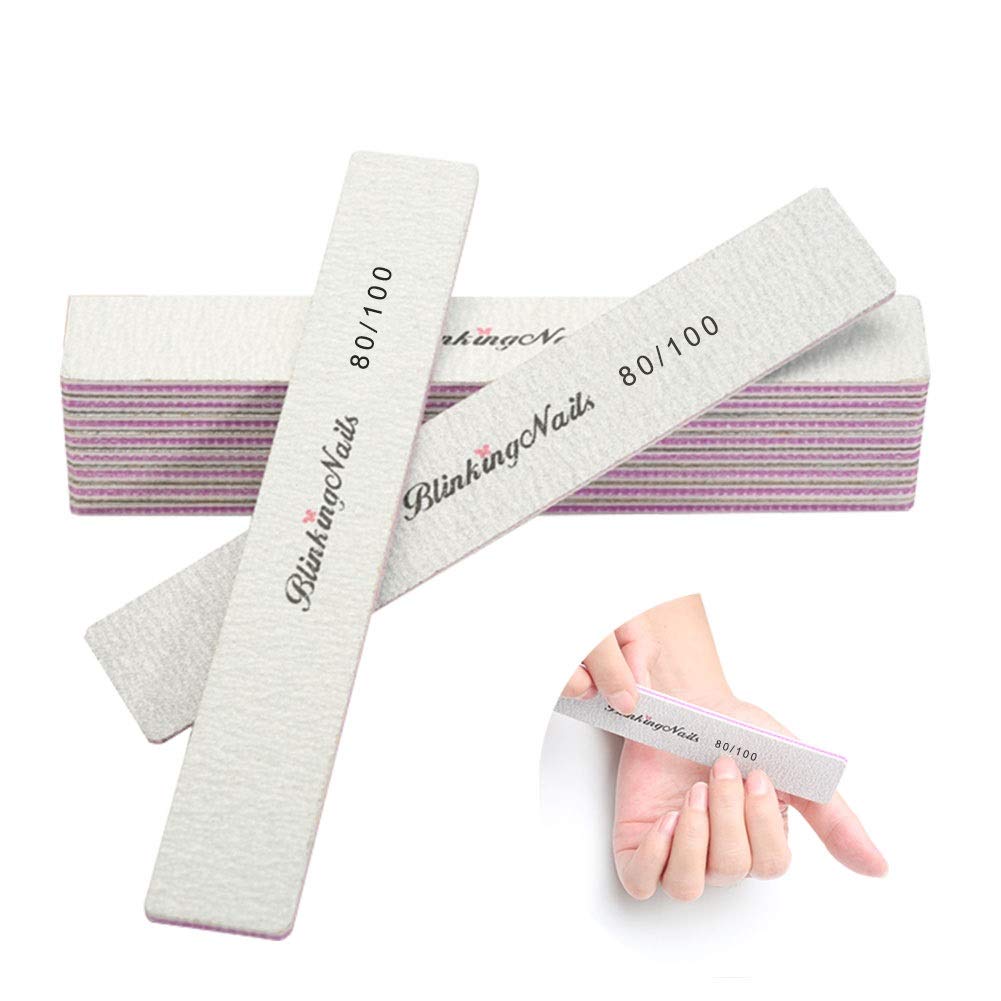 10Pcs Professional Nail Files 80/100 Grit - Double Sided Washable & Disposable Nail Buffers for Natural Nails - Perfect for Nail Art DIY, Manicure Salon & Home Nail Care - Ideal for Travel, Gifts & Professional Nail Technicians - Great for At-Home Manicures, Spa Days & Nail Salon Kits - Essential for DIY Nail Art, Salon Treatments, Travel Kits & Gift Sets