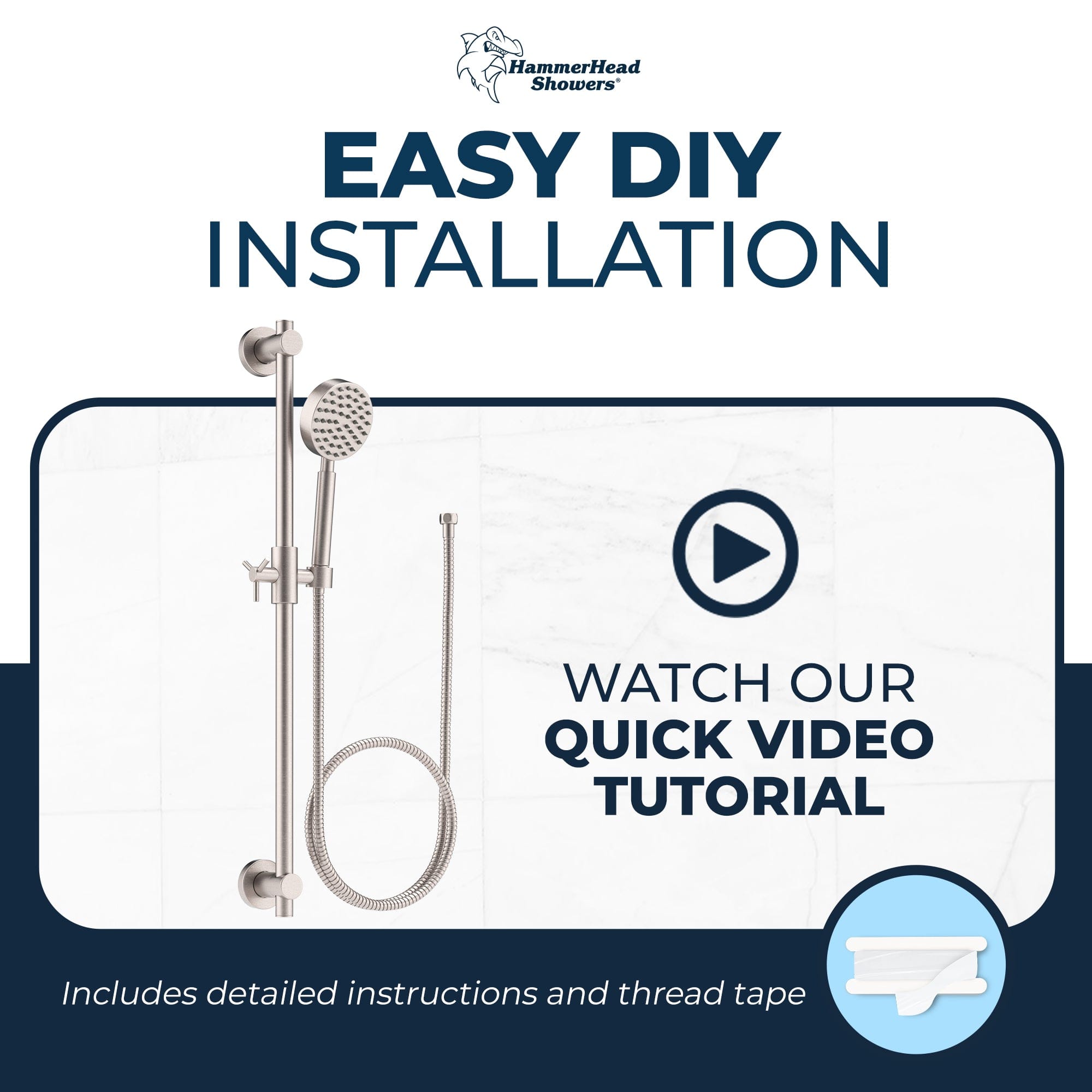 Stainless Steel Shower Slide Bar with Adjustable Handheld Shower Head & 5ft Hose - 2.5 GPM High Pressure - Perfect for Bathroom Renovation & Spa-Like Shower Experience