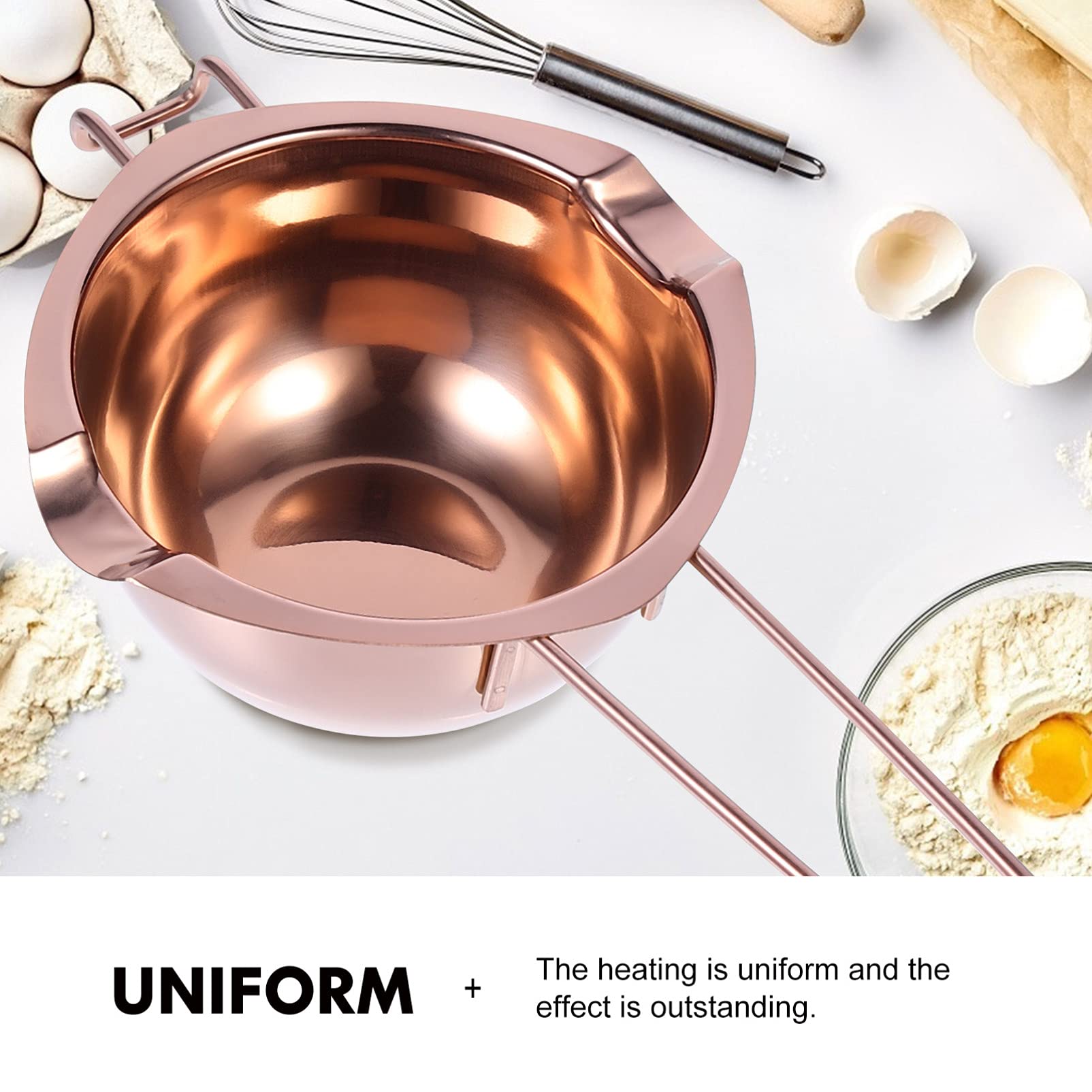1pc Stainless Steel Melting Pot for Chocolate, Candy, Wax - Kitchen Baking Supplies & Tools - Perfect for DIY Desserts, Fondue, Candle Making & Candy Crafting
