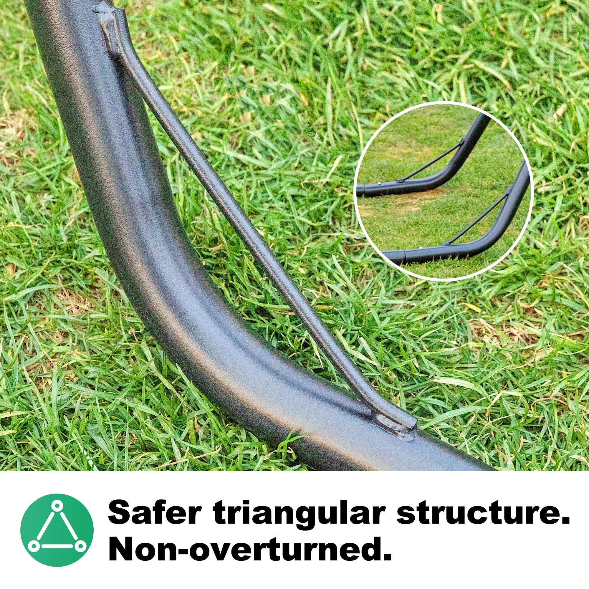 Heavy Duty 2 Person Hammock Stand - 600 lbs Capacity, Adjustable Powder-Coated Steel Frame for 9-14ft Hammocks, XXL Black - Perfect for Backyard, Camping & Beach Relaxation