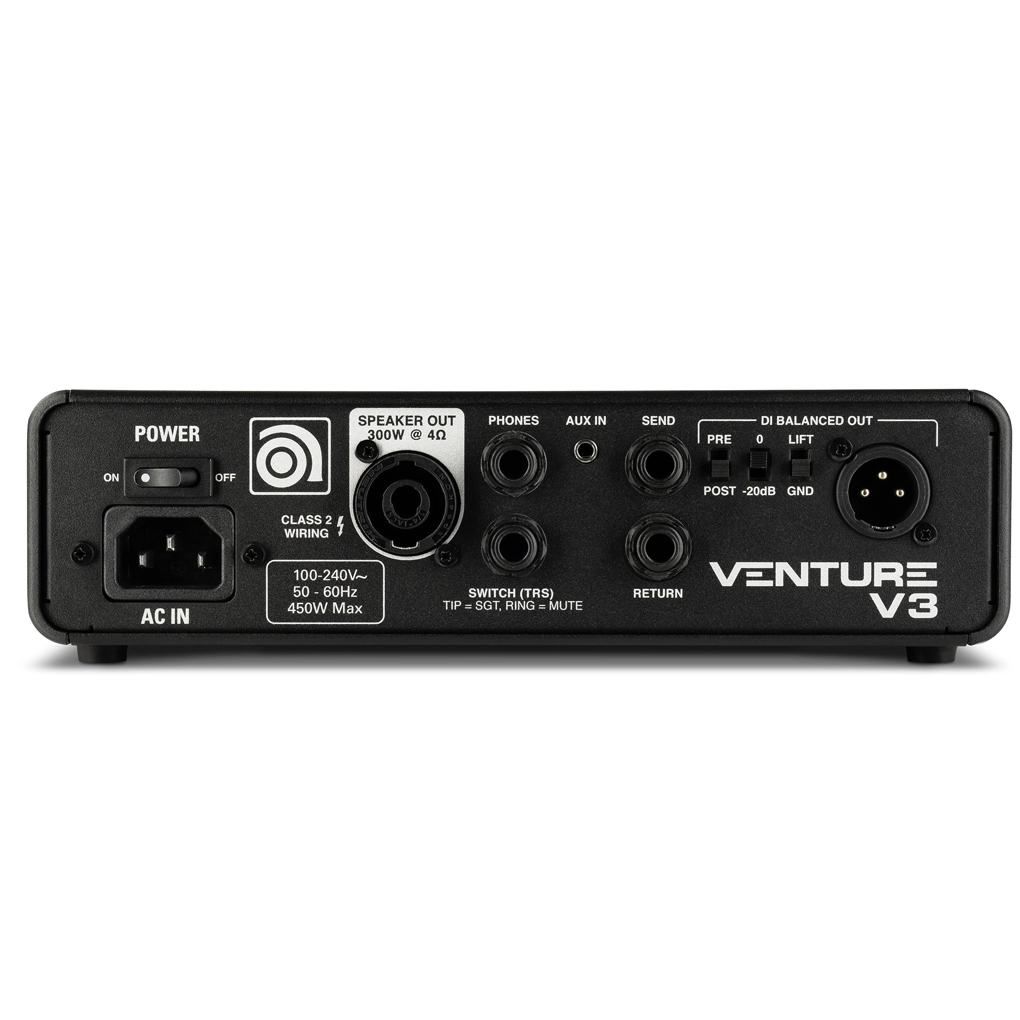 Ampeg Venture V3 300W Bass Amplifier Head - Powerful Bass Amp for Live Performances & Studio Recording