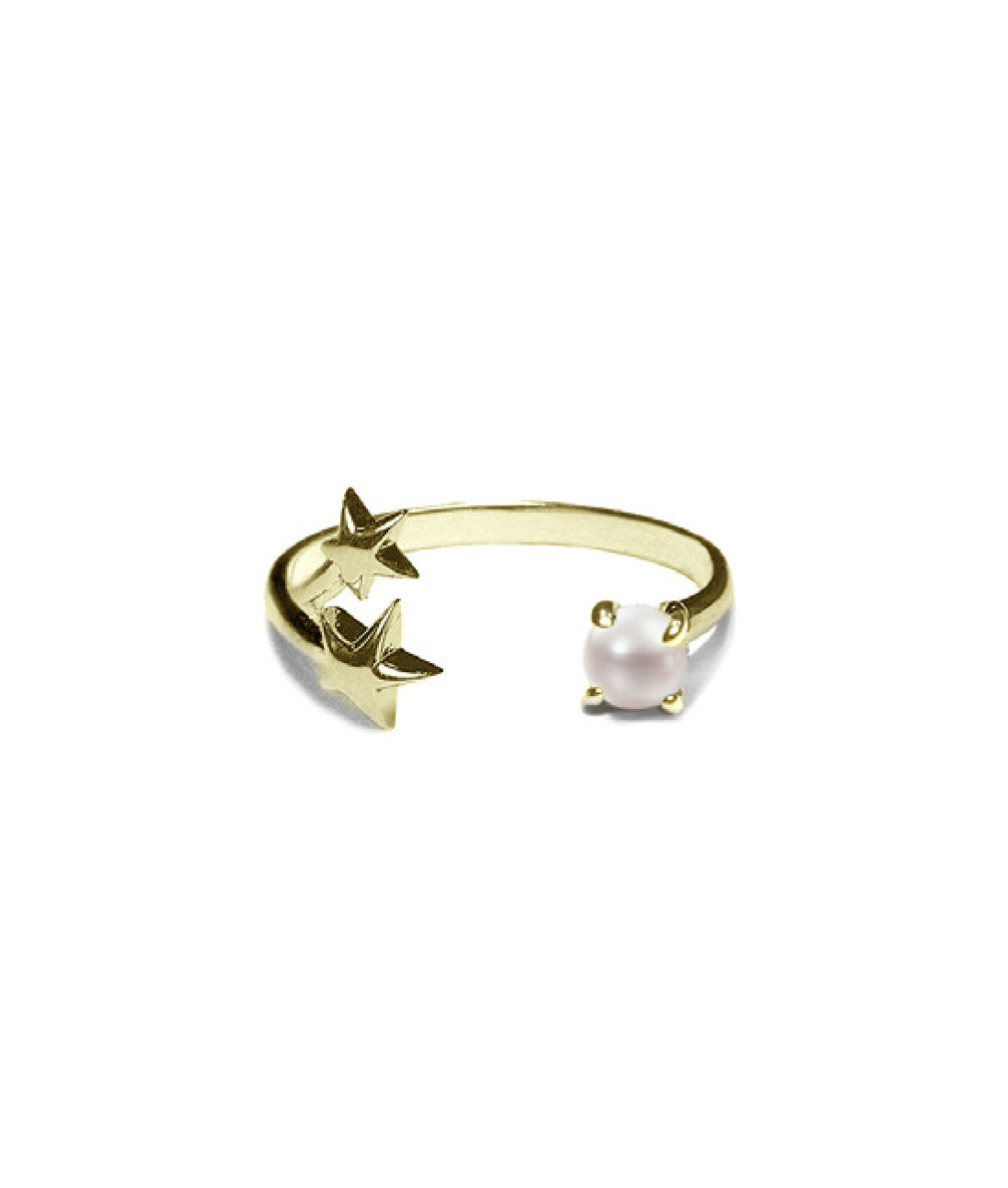 Orion Ring Gold Pearl Jewelry - Elegant 14K Gold Plated Pearl Ring for Women, Perfect for Weddings, Anniversaries & Special Occasions