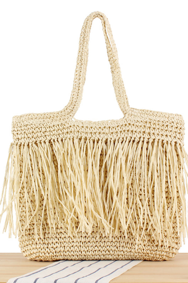 Handwoven Tassel Crossbody Bag for Women - Boho Chic Purse for Casual Outings, Beach Trips, and Festivals