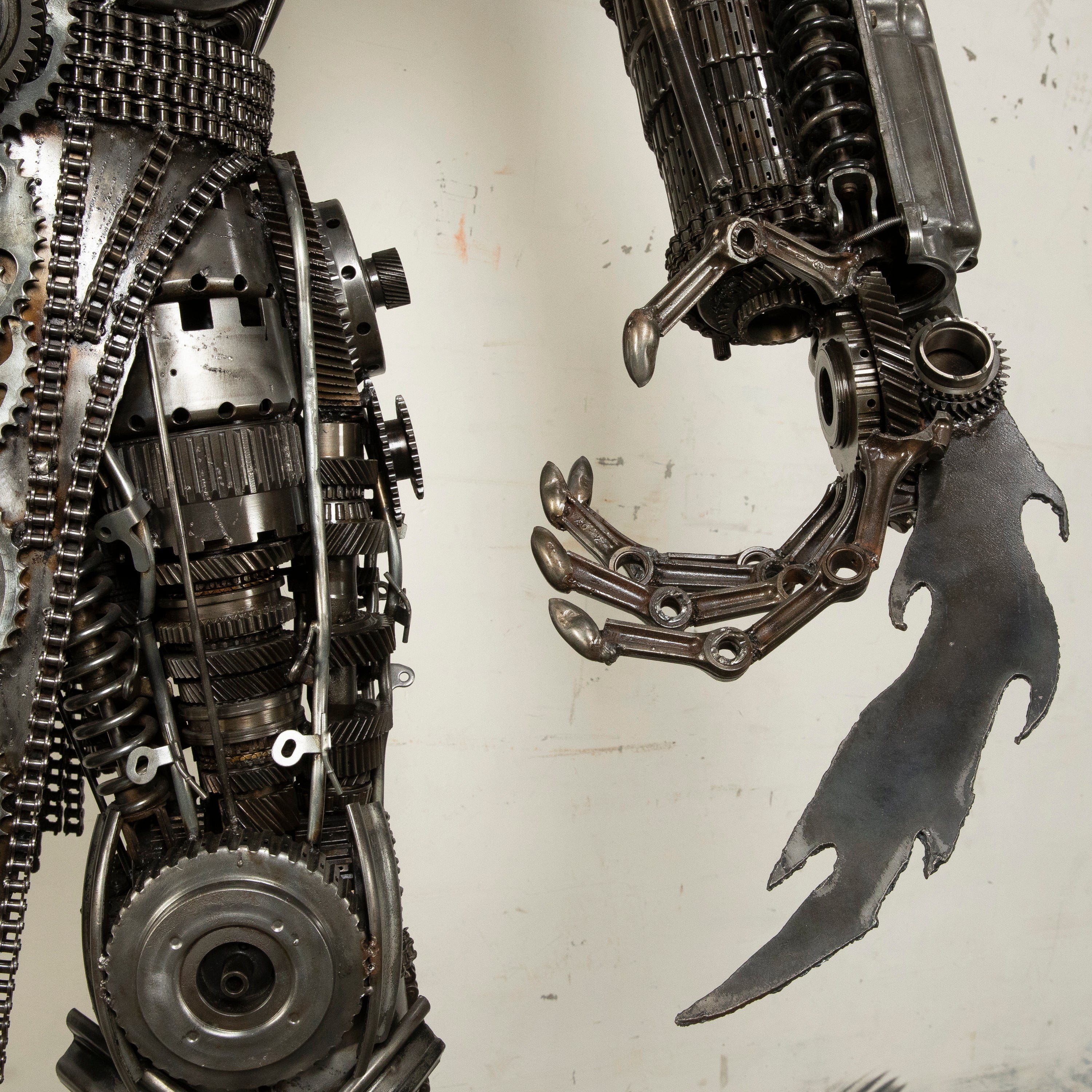 91 Predator Inspired Recycled Metal Wall Art Sculpture - Unique Home Decor for Living Room, Office & Man Cave
