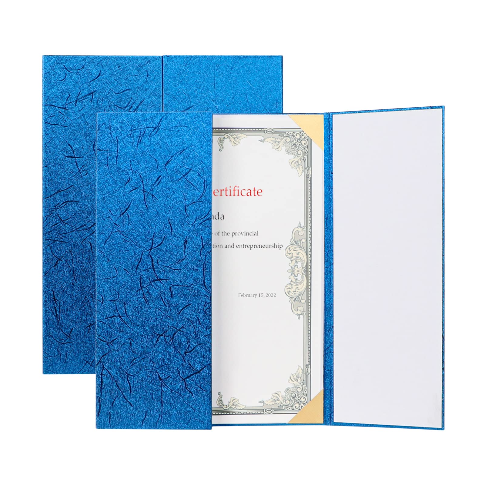 2-Pack A4 Blank Certificate Holders with Inner Pages - Letter-Sized Diploma Covers for Graduation, Awards & Office Documents | Durable Cardstock Portfolio for School, Workplace & Professional Use