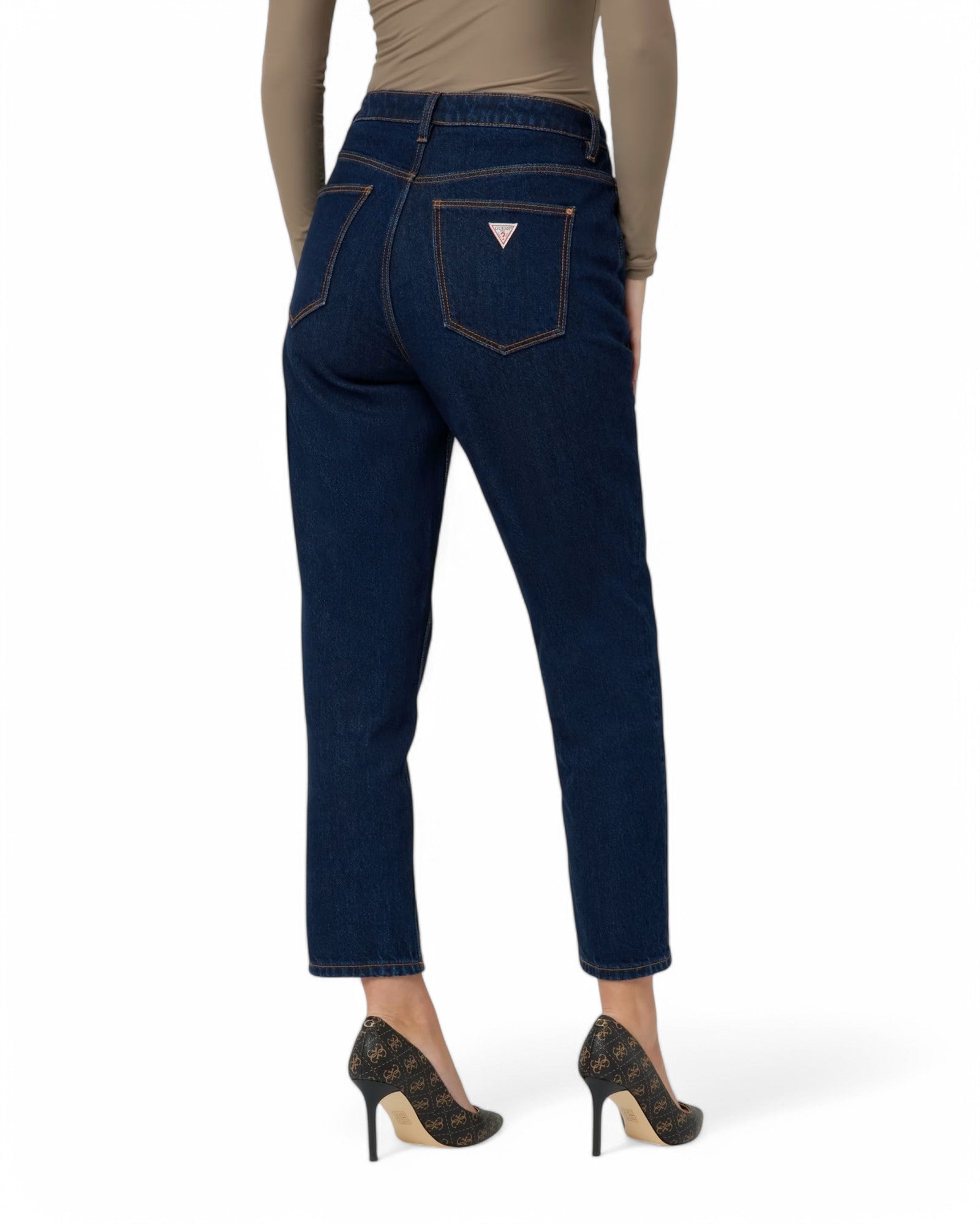 High Rise Straight Leg Mom Jeans for Women - Authentic Dark Wash Denim Pants, Comfortable & Stylish for Casual Wear, Work, and Everyday Outfits