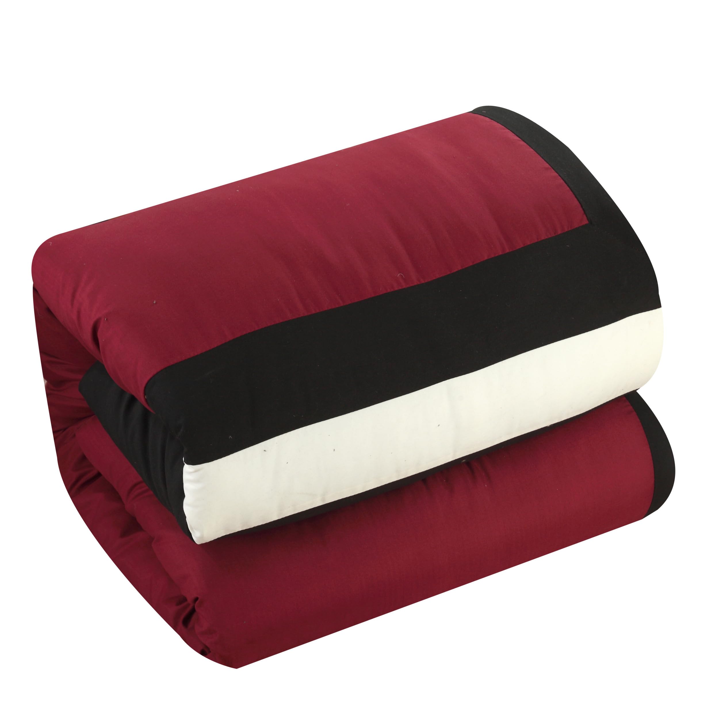 Chic King Comforter Set 10-Piece - Colorblocked Bedding with Shams & Pillows (Red) for Luxurious Bedroom