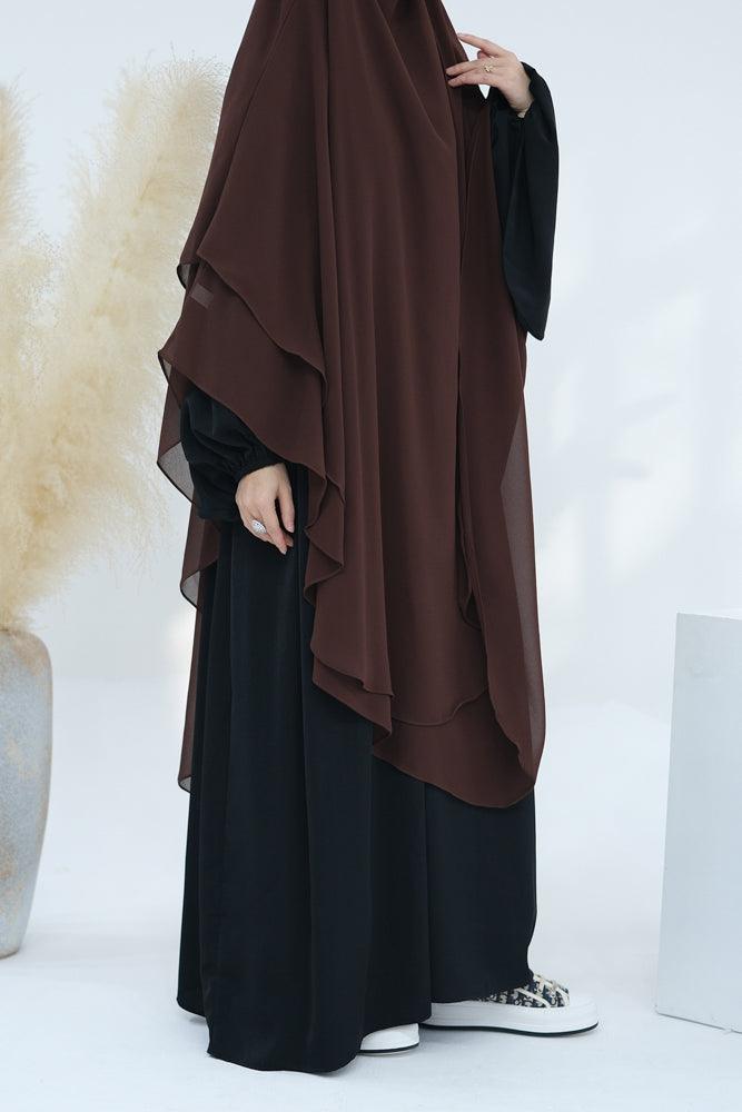 Extra Long Marziya Two Layer Chiffon Scarf - Elegant Shawl Wrap for Weddings, Parties & Special Occasions | Perfect for Evening Events, Bridal Accessories & Formal Dresses