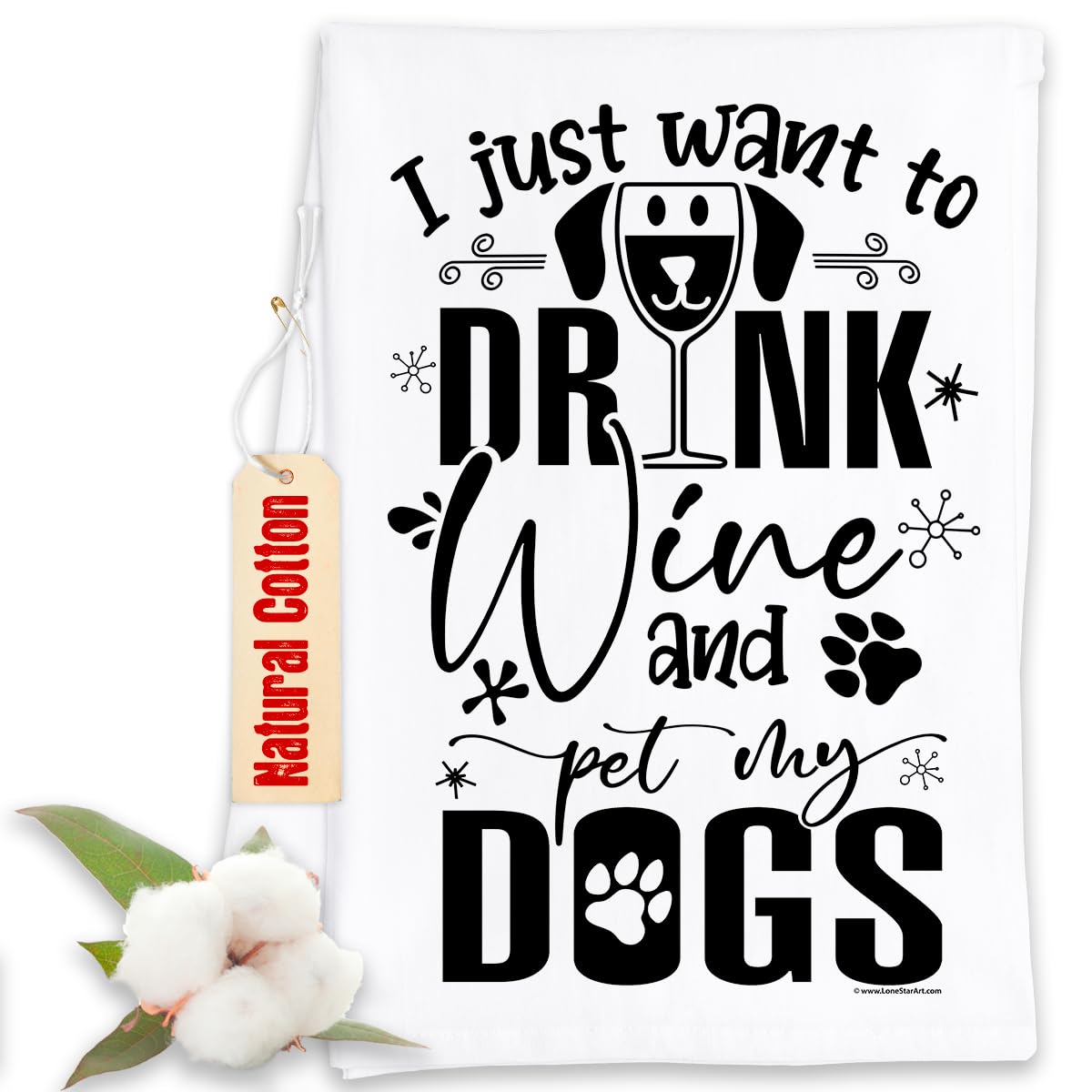 Funny Wine & Dogs Kitchen Towels - Cute Housewarming Gifts for Women - Perfect for Cooking & Decor