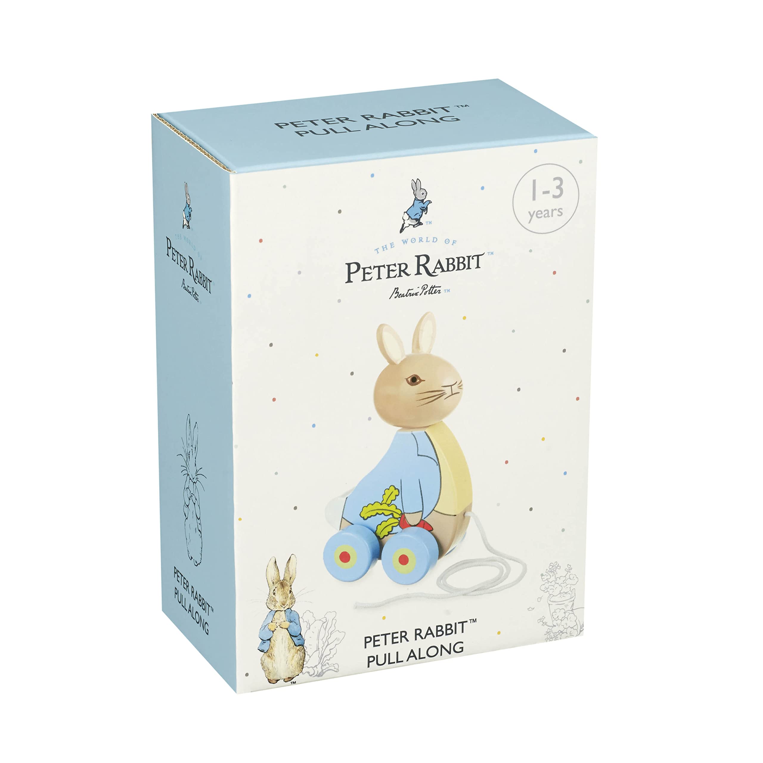 Peter Rabbit Wooden Pull Along Toy for Toddlers - Classic Pull Toy for Kids, Perfect for Indoor Play, Outdoor Walks & Early Childhood Development