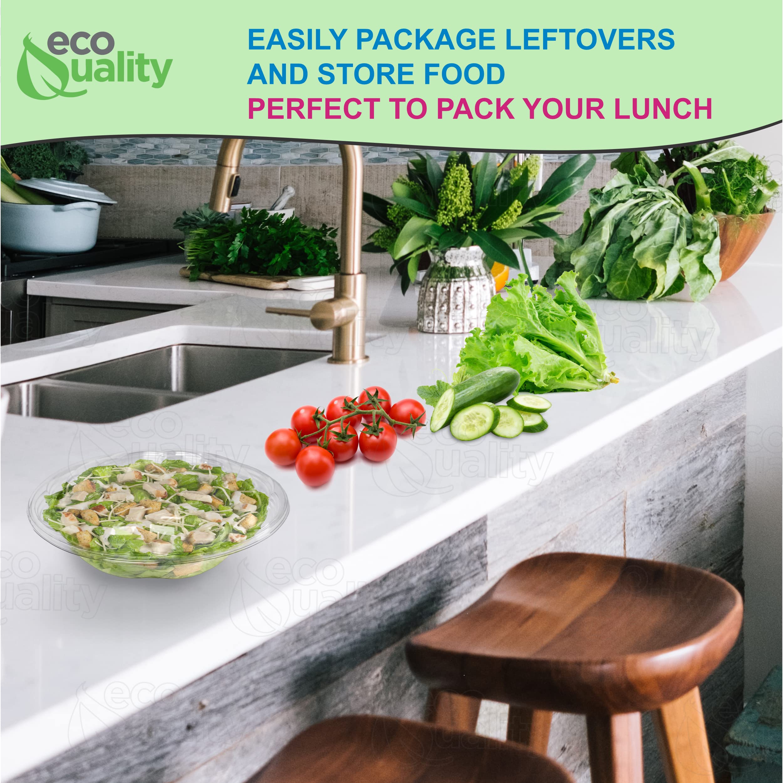 18oz Clear Disposable Salad Bowls with Lids (300 Pack) - BPA-Free Plastic Food Containers for Meal Prep, Lunch To-Go, Salads, Fruits & Snacks | Airtight & Leak Proof | Perfect for Picnics, Parties, Office Lunches & Takeout