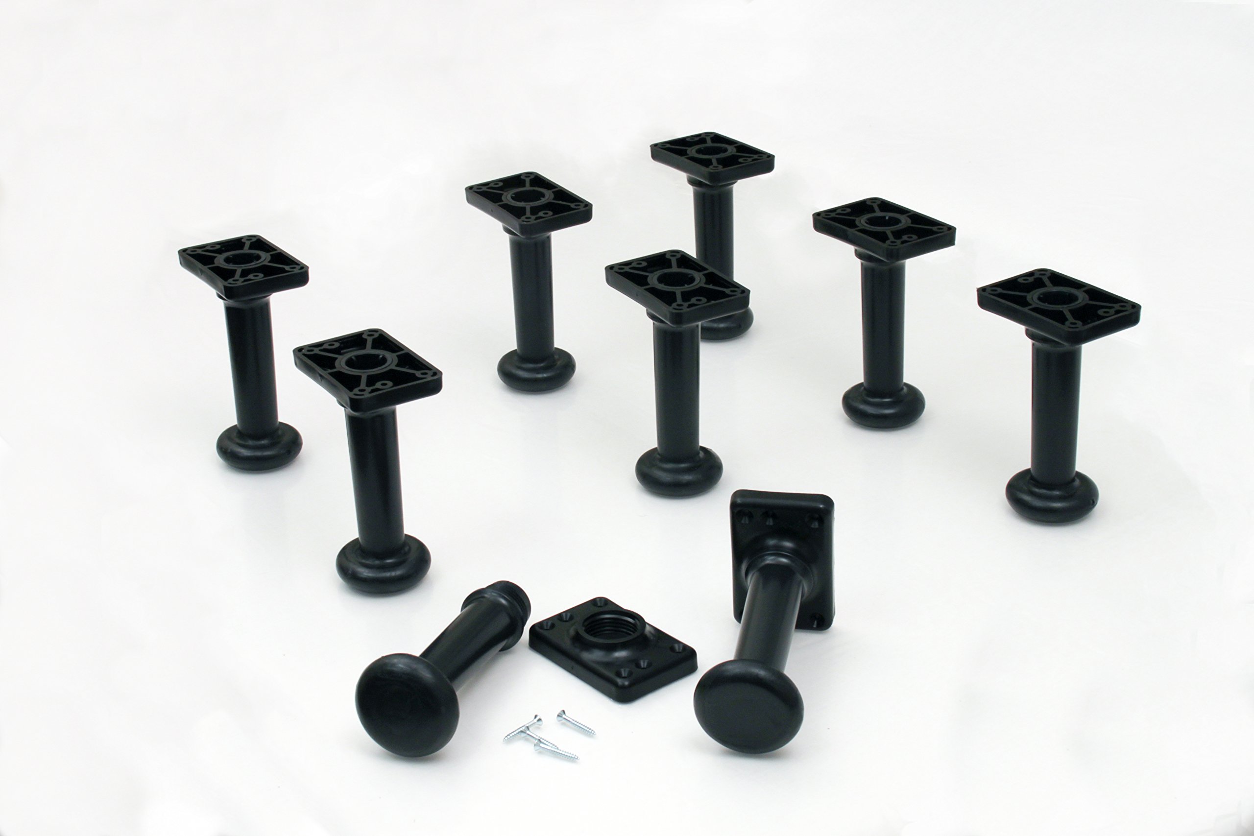 Universal Bed Legs - 7 Inch Plastic Screw-in Bed Frame Legs (Set of 9, Black) for Full/Full XL/Queen Size Beds - Perfect for Bed Frame Replacement, Height Adjustment & Furniture Protection