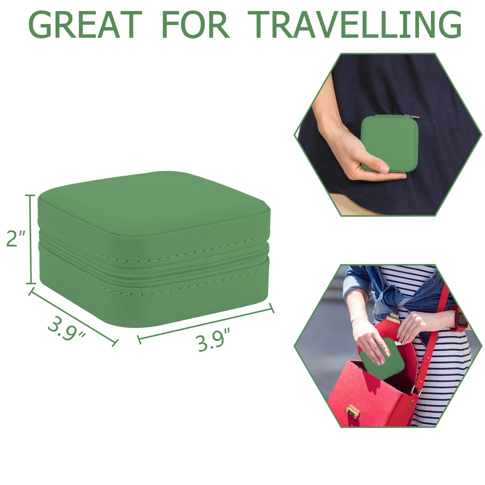 Portable Travel Jewelry Organizer Box - Mini Jewelry Case for Rings, Earrings, Necklaces - Compact Jewelry Storage & Display for Women - Perfect for Travel, Gifts & Home Organization