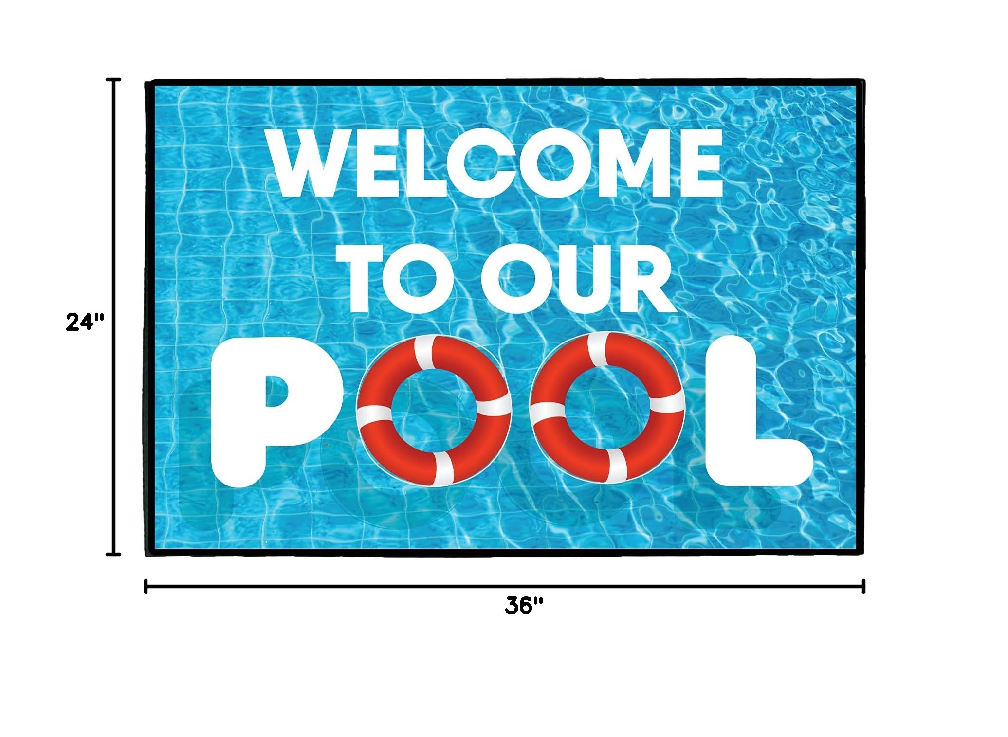 Victory Home Accessory: Non-Slip Swimming Pool Doormat - 24x36 Inch Waterproof Outdoor Welcome Mat for Poolside, Patio & Backyard - Durable & Absorbent (Model 19370)