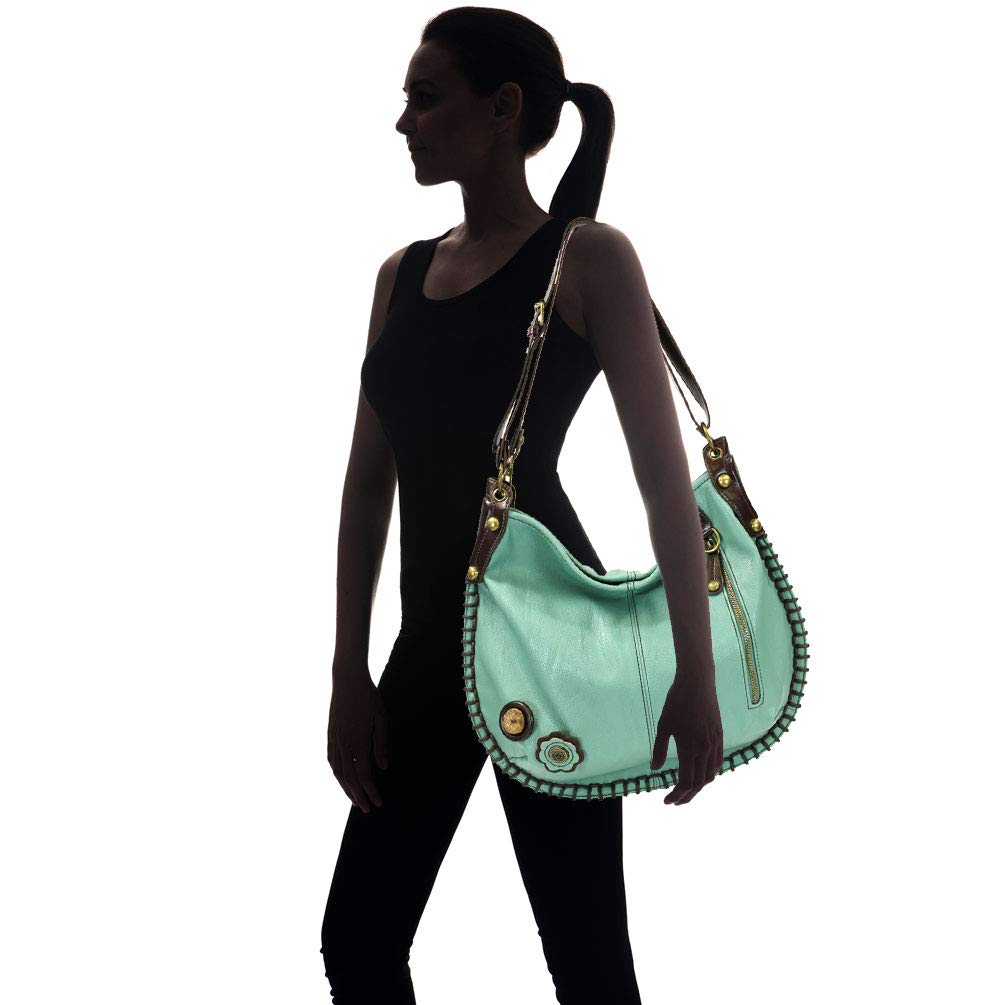 Chala Women's Large Soft Casual Shoulder & Crossbody Handbag with Key Fob - Teal Green Color | Perfect for Work, Travel & Everyday Use