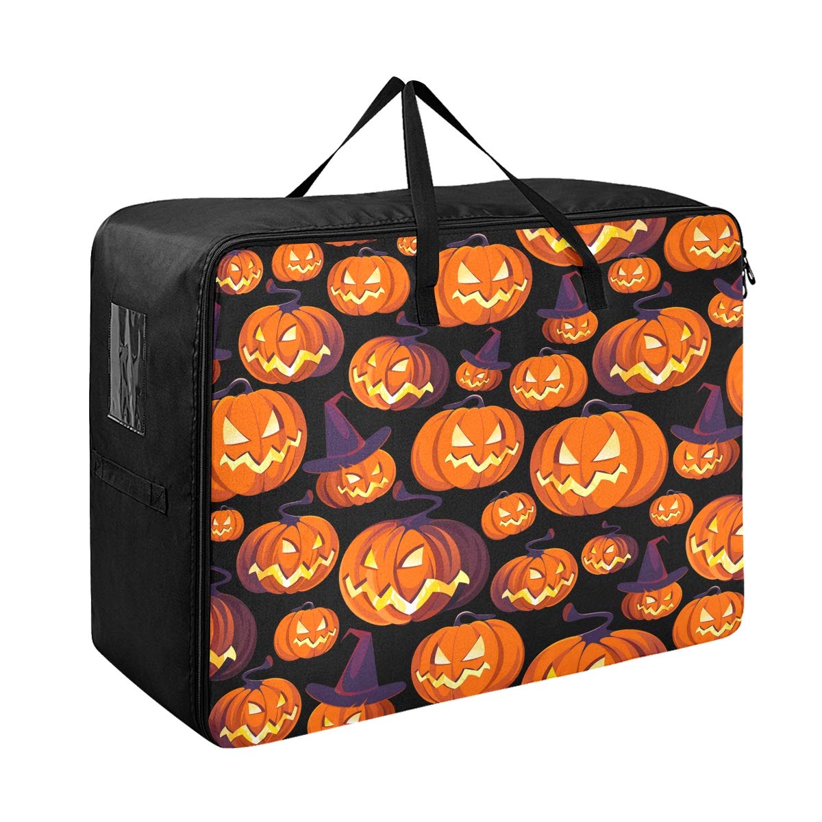 Veronica Nelson Hat Pumpkin Lamp - Extra Large Zippered Storage Bag for King Comforter, Pillow, Quilt, Bedding & Clothes - Polyester Under Bed Storage Organizer with Moisture Proof - Perfect for Closet Organization, Seasonal Storage & Home Decluttering