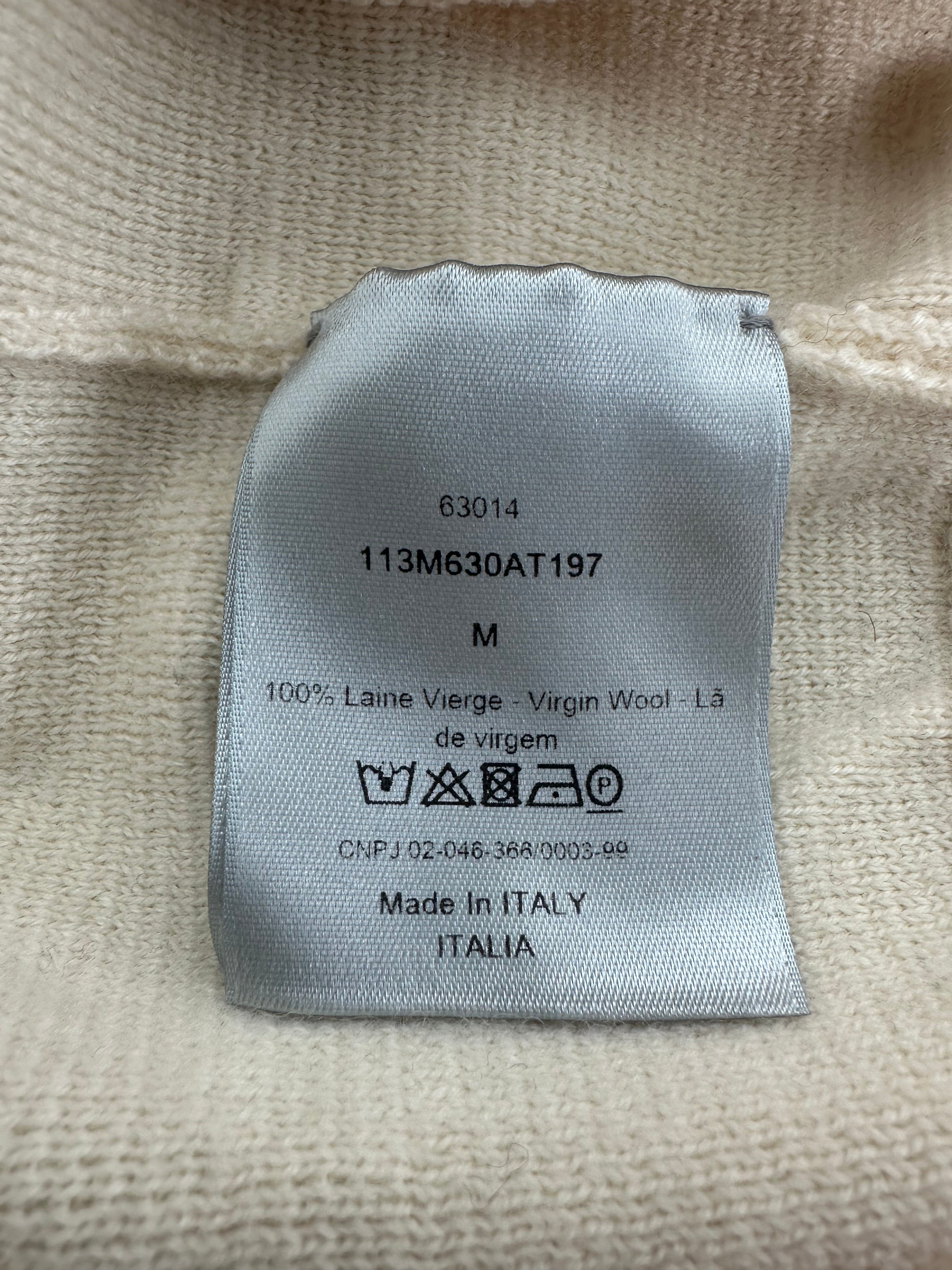 Dior Beige & Silver Reflective Oblique Wool Sweater for Women - Luxury Winter Pullover for Casual & Party Wear