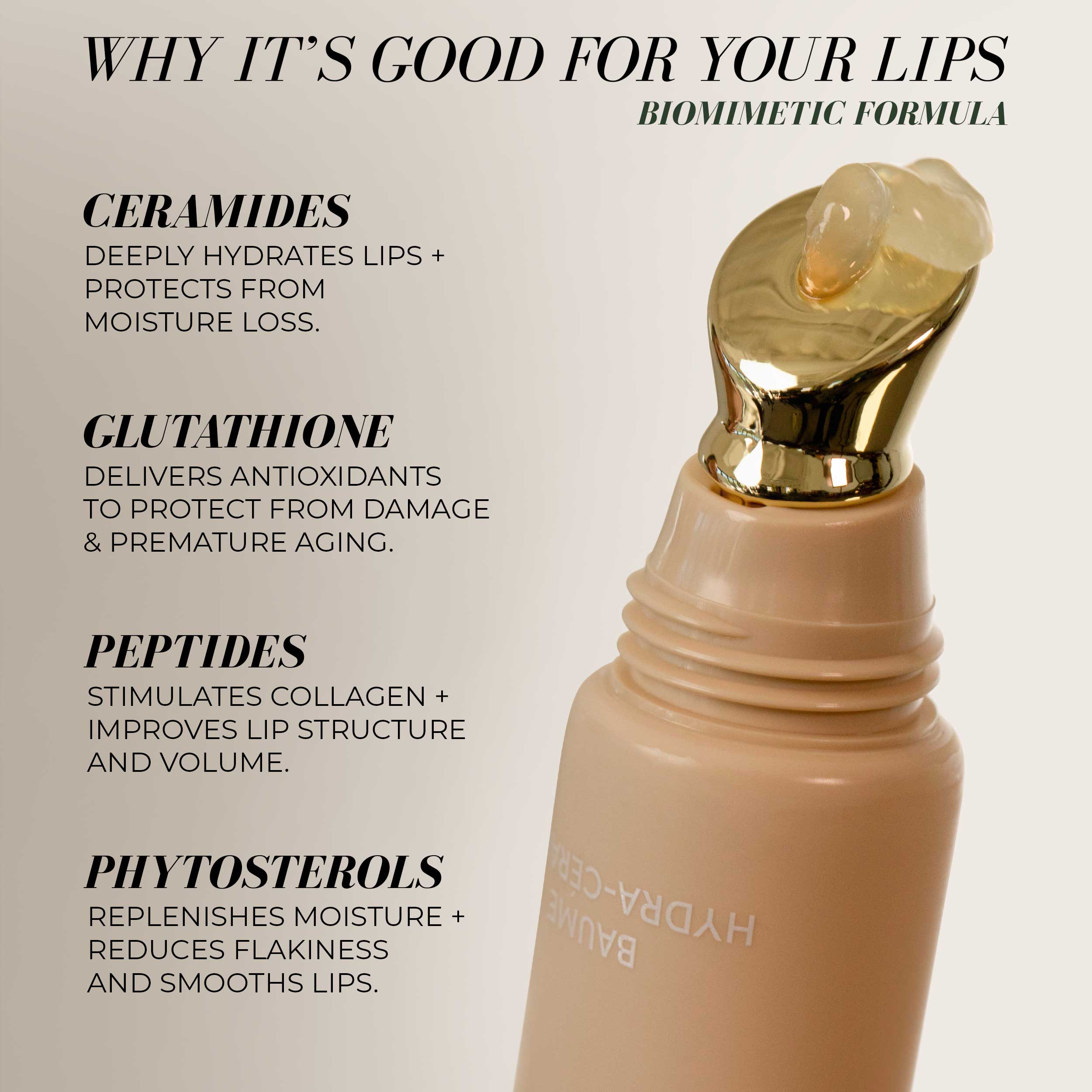 Ceramide Lip Hydra Balm - Intense Moisturizing Lip Treatment for Dry, Chapped Lips | Day & Night Use, Perfect for Winter Care & Makeup Prep