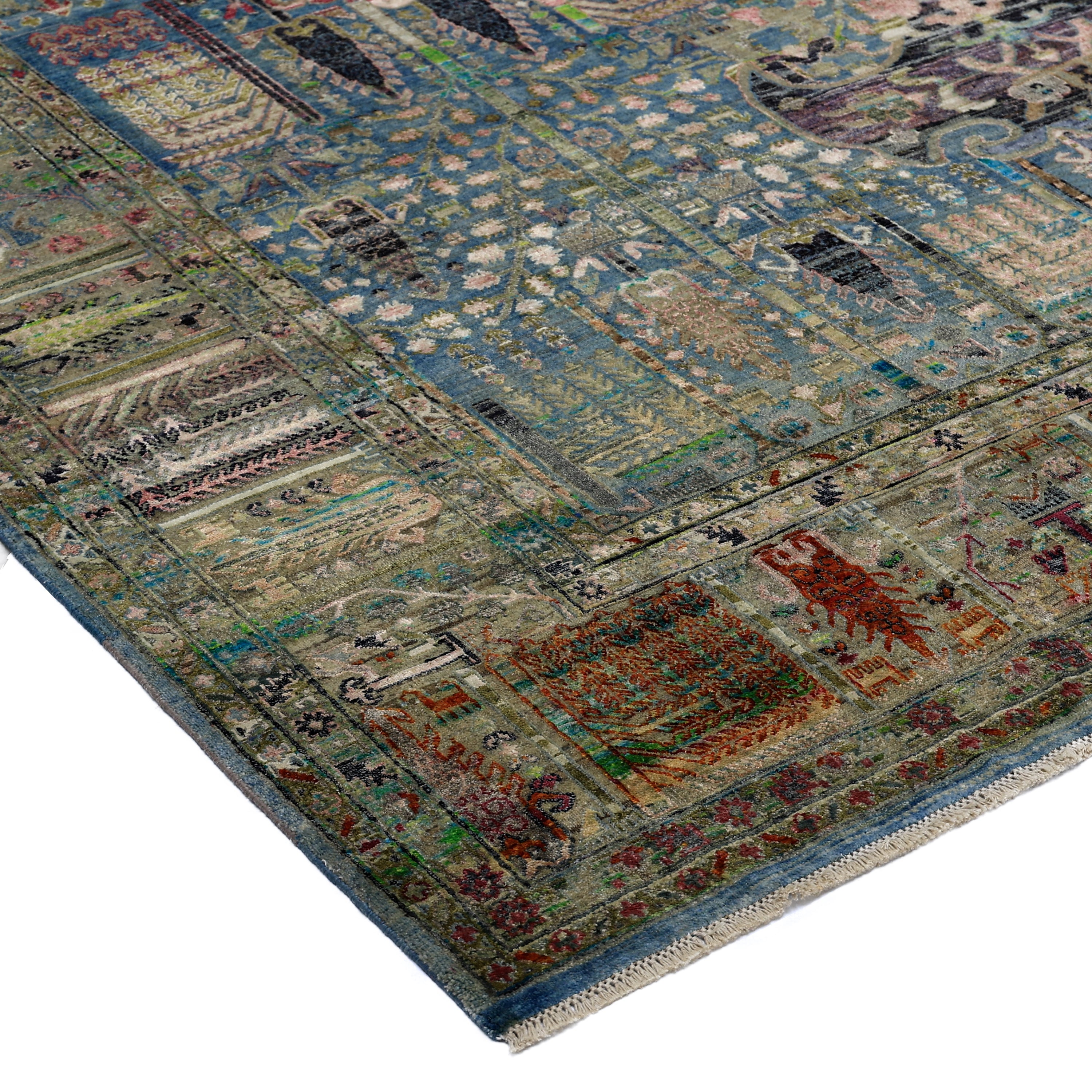 Blue Alchemy Transitional Wool Rug 8'7 x 13'3 - Soft Handmade Area Rug for Living Room, Bedroom & Office Decor