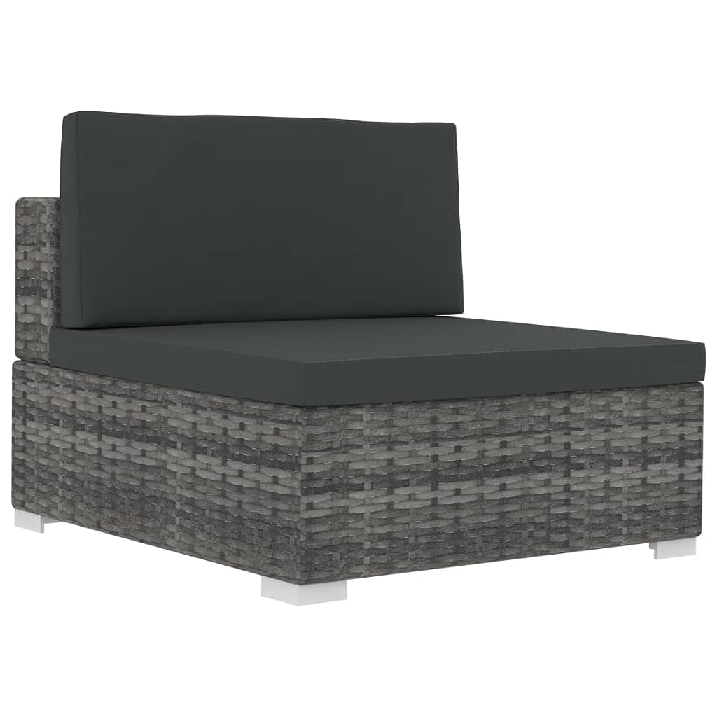 4-Piece Gray Poly Rattan Outdoor Patio Furniture Set with Cushions - Wicker Conversation Sofa & Chairs for Garden, Poolside, Balcony, Backyard, Porch (Indoor/Outdoor Use) - Perfect for Relaxing, Entertaining & Outdoor Gatherings