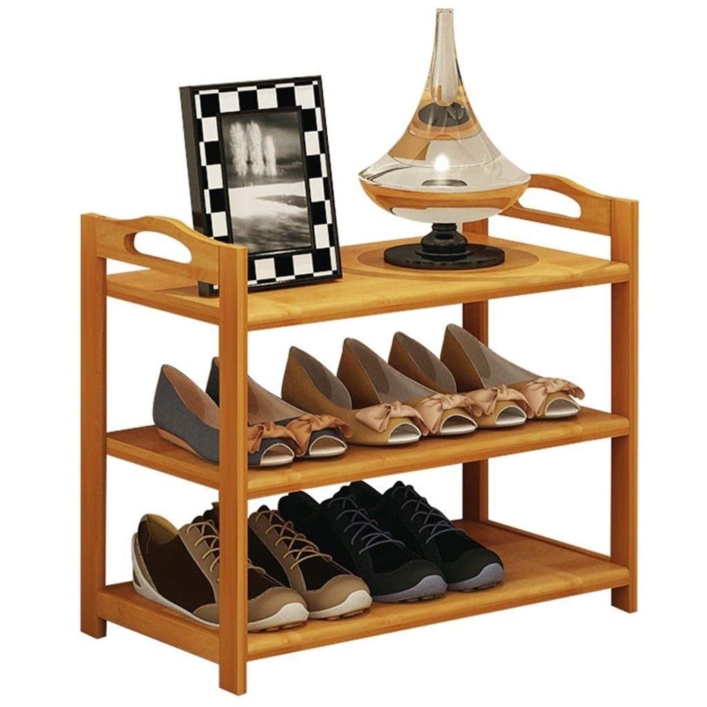 AVEO 4-Tier Bamboo Shoe Rack Organizer - Space Saving Shoe Shelf & Storage Cabinet for Entryway, Closet, Bedroom - Natural Wood Drying Rack for Shoes, Boots & Sneakers
