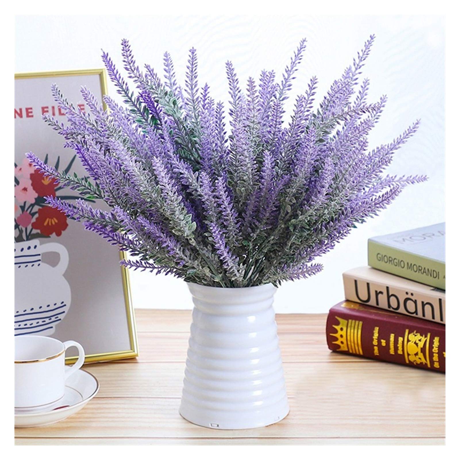 Artificial Lavender Flowers Bouquet - 1 Pack Silk Fake Plants for Home Decor, Wedding, Party & Cereal Decoration (Yellow) | Perfect for Centerpieces, Table Settings & DIY Crafts