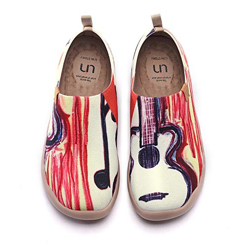 UIN Men's Lightweight Knitted Loafers - Breathable Slip-On Sneakers for Walking, Casual Wear & Travel - Funny Art Painted Design - Perfect for Daily Commute, Weekend Outings & Vacation Trips