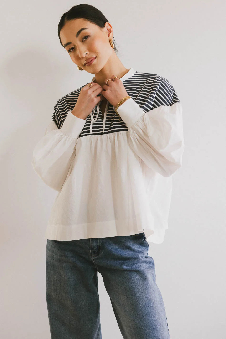 Anchor Striped Top for Women - Trendy & Comfortable Summer Blouse | Perfect for Beach Outings, Casual Wear & Office Outfits