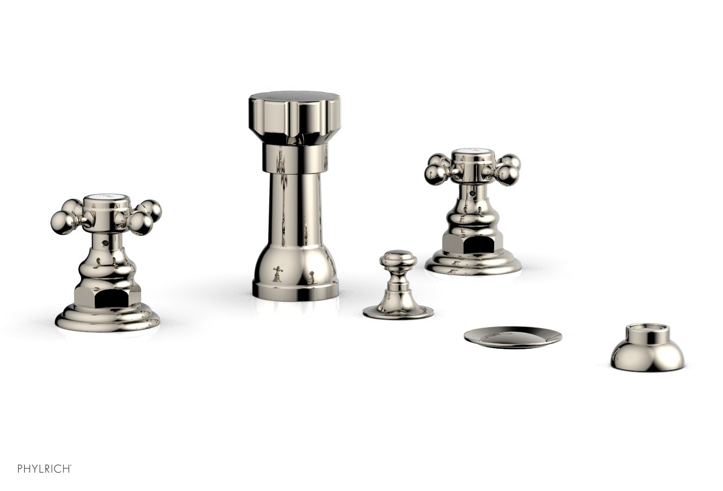 HENRI 4-Hole Bidet Faucet Set with Cross Handles - 161 60 Model - Perfect for Bathroom Renovation & Modern Toilet Upgrades