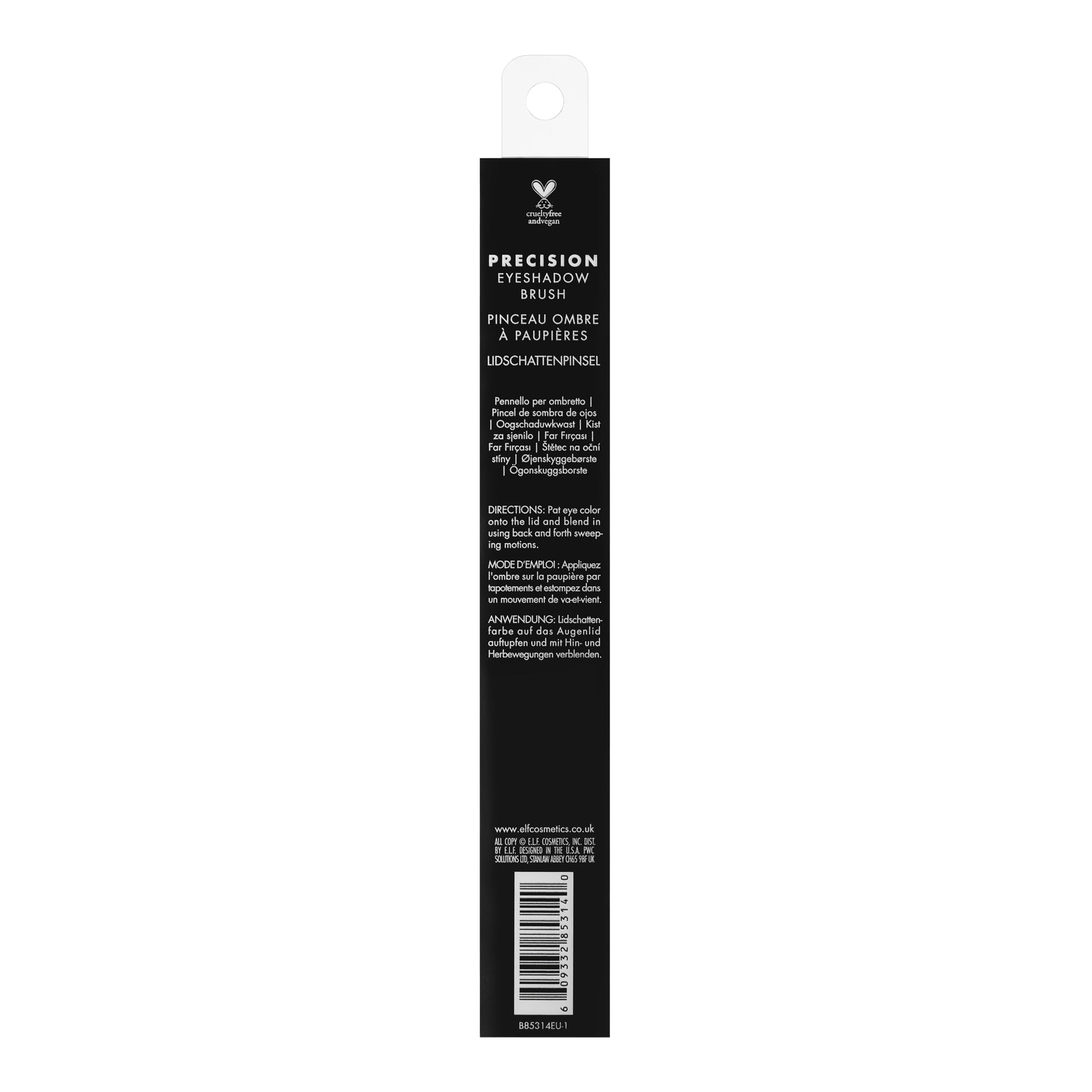 e.l.f. Precision Eyeshadow Brush - Medium Tapered Synthetic Makeup Brush for Blending, Highlighting & Contouring | Soft Luxurious Bristles, Easy to Clean | Perfect for Everyday Makeup & Professional Looks
