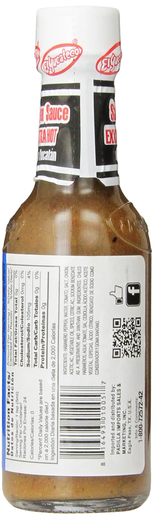 El Yucateco Habanero Verde XXtra Hot Sauce - 4 oz Bottle | Authentic Mexican Hot Pepper Sauce for Tacos, Wings & Grilling | Spicy Condiment for Cooking & Dipping