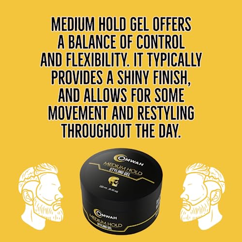Professional Hair Styling Gel - Medium Hold for Men & Women | All-Day Frizz Control & Shine | Perfect for Work, Parties & Special Occasions