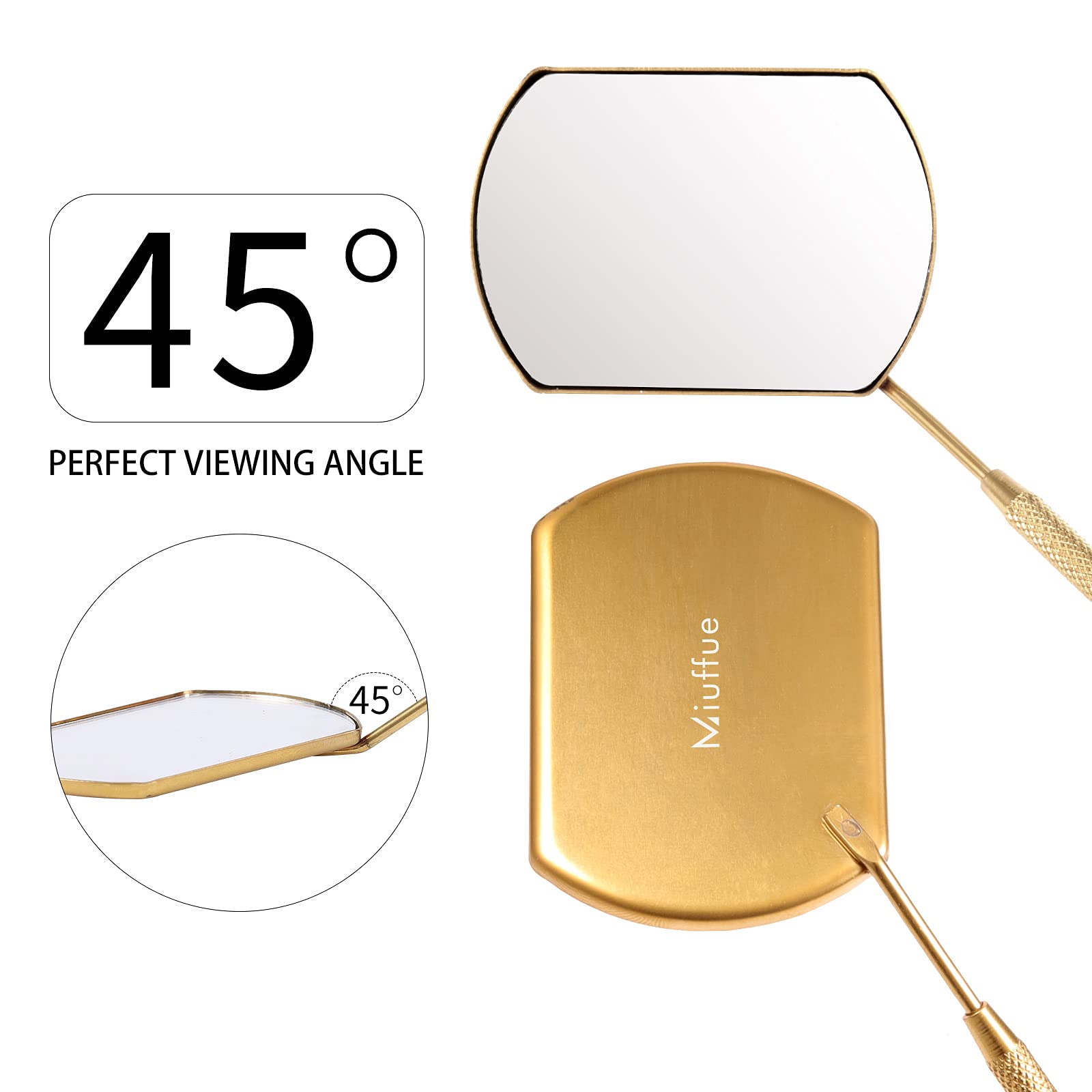 60mm Extra Large Lash Mirror for Eyelash Extensions - Detachable Stainless Steel Makeup Mirror with Stand (Gold) - Perfect for Professional Lash Artists & Home Beauty Routines