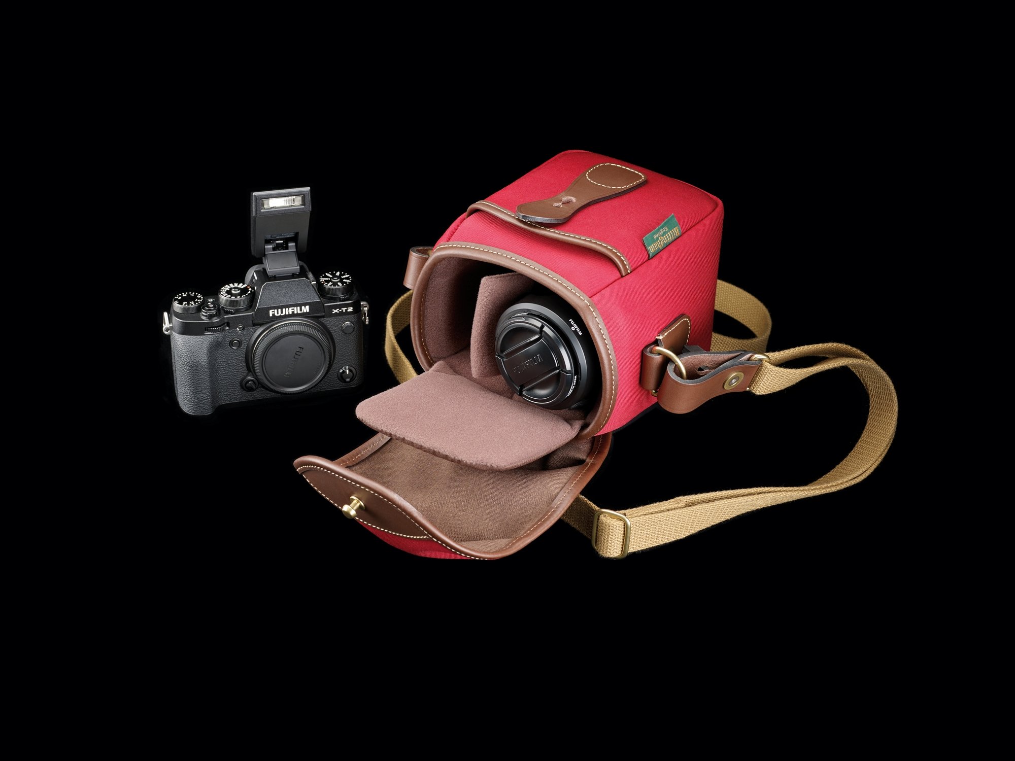 Billingham 72 Small Camera Bag - Burgundy Canvas & Chocolate Leather - Compact DSLR & Mirrorless Camera Case for Travel & Outdoor Photography