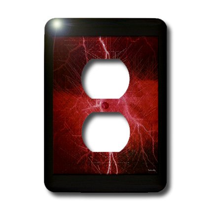 3D Rose Red Lightning 2 Plug Outlet Cover - Multicolor Electrical Safety Cover for Home, Office & Kids Room Protection