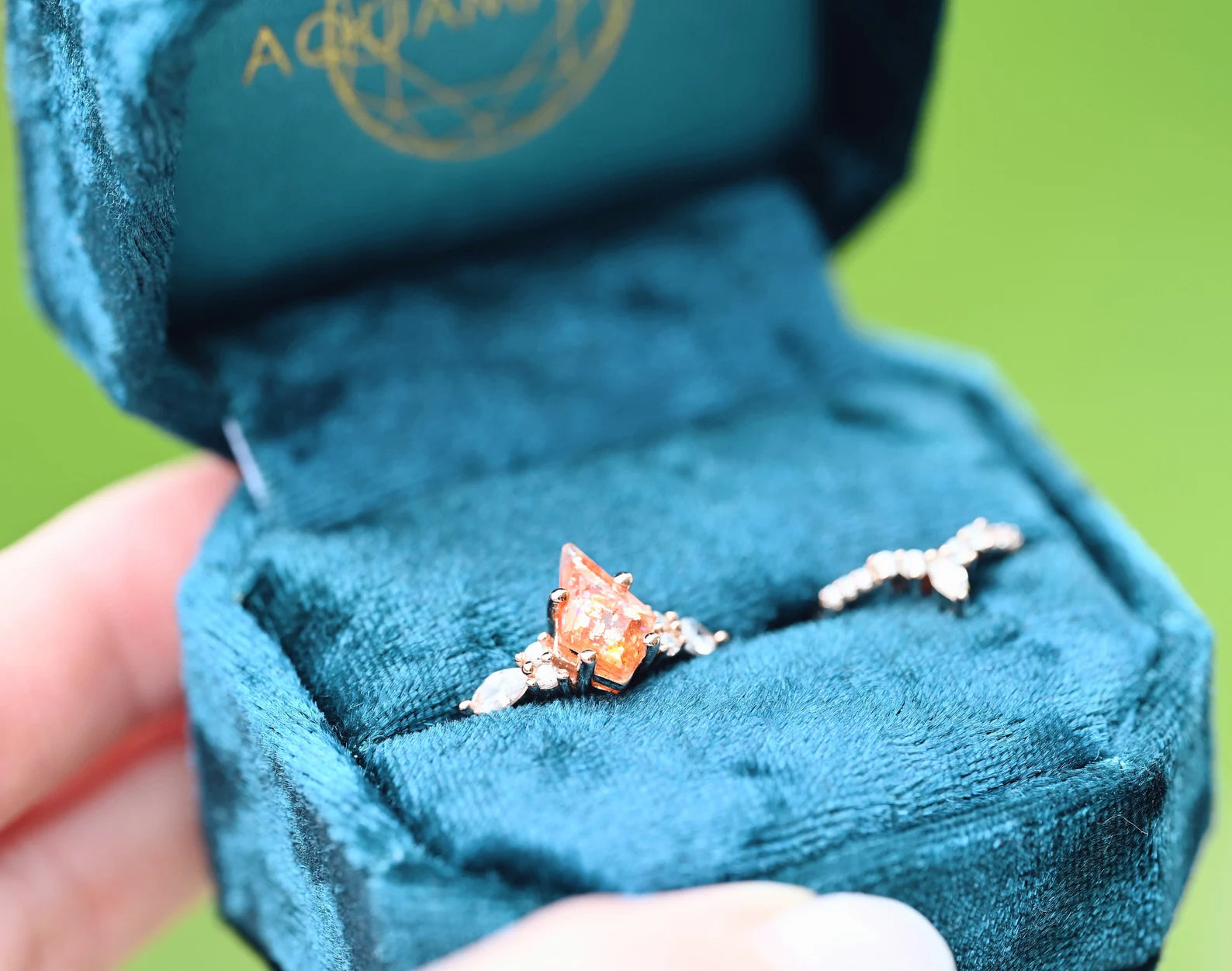 Skye Kite™ Natural Sunstone Ring Set - 14K Rose Gold Vermeil Jewelry for Women | Elegant Stackable Rings for Everyday Wear, Gift for Her, Wedding, Anniversary & Special Occasions