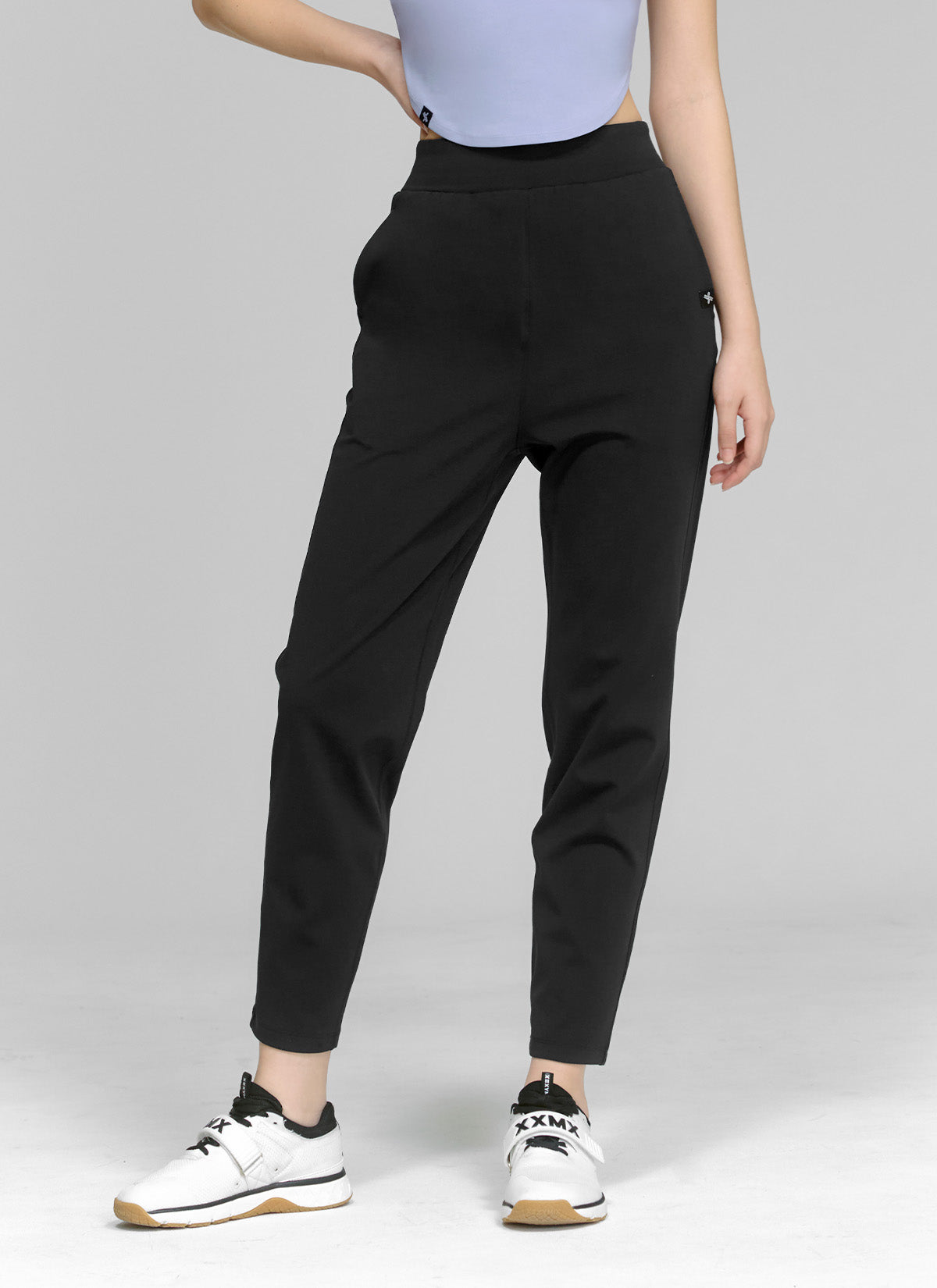 Soft Peach Cotton Slim Pants for Women - Comfortable Stretchy Trousers for Office, Travel & Casual Wear