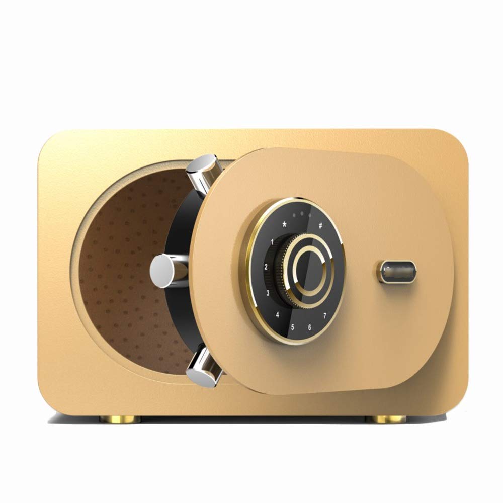 ZZHBXG 28cm Thickened Electronic Password Safe Deposit Box - Home & Office Security Safe for Jewelry, Documents, Cash - Gold Bedside Cabinet & Wardrobe Storage - Perfect for Bedrooms, Closets & Small Spaces