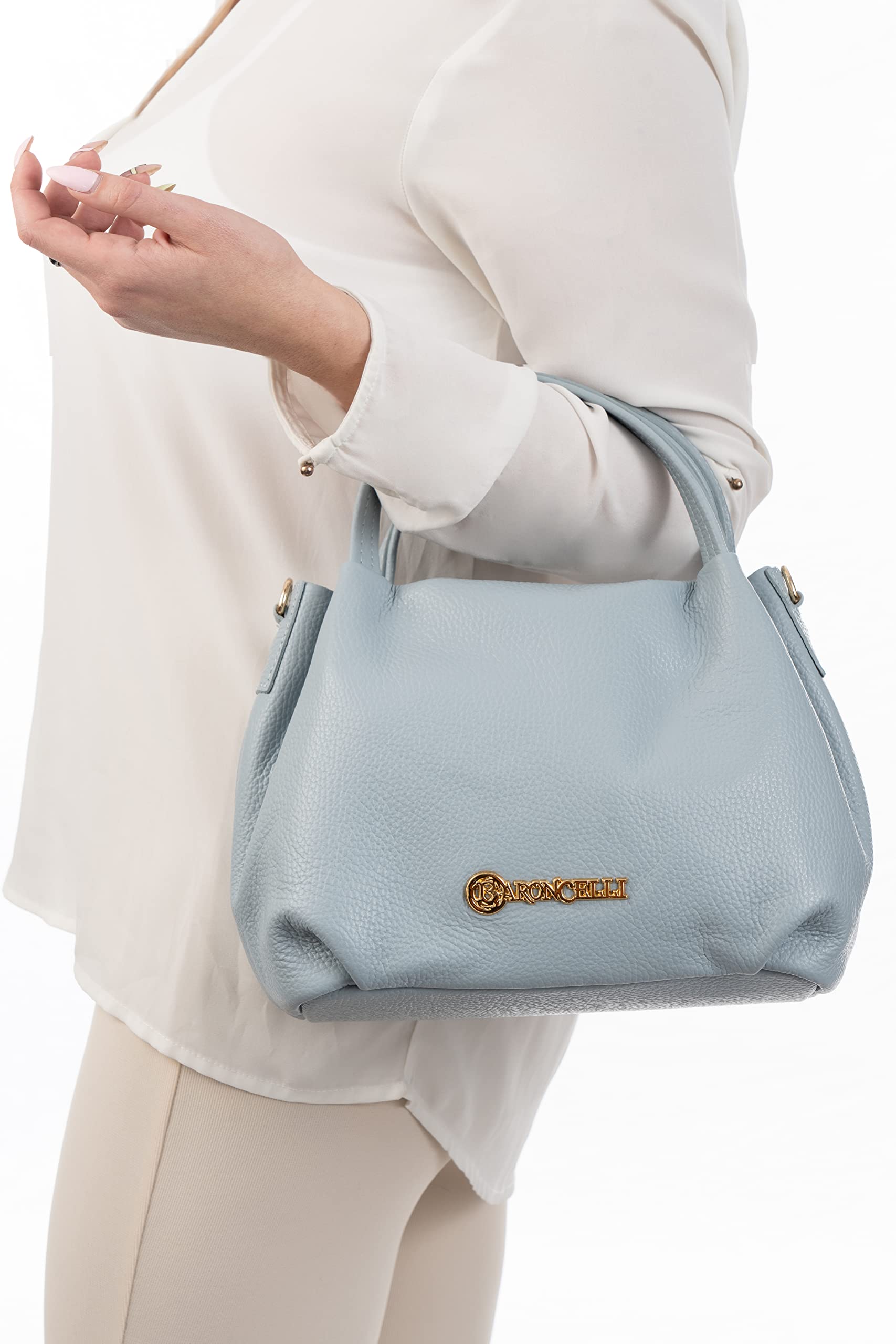 Baroncelli Genuine Italian Leather Purse for Women - Soft Medium Shoulder Crossbody Bag Handmade in Italy - Perfect for Work, Travel & Everyday Use