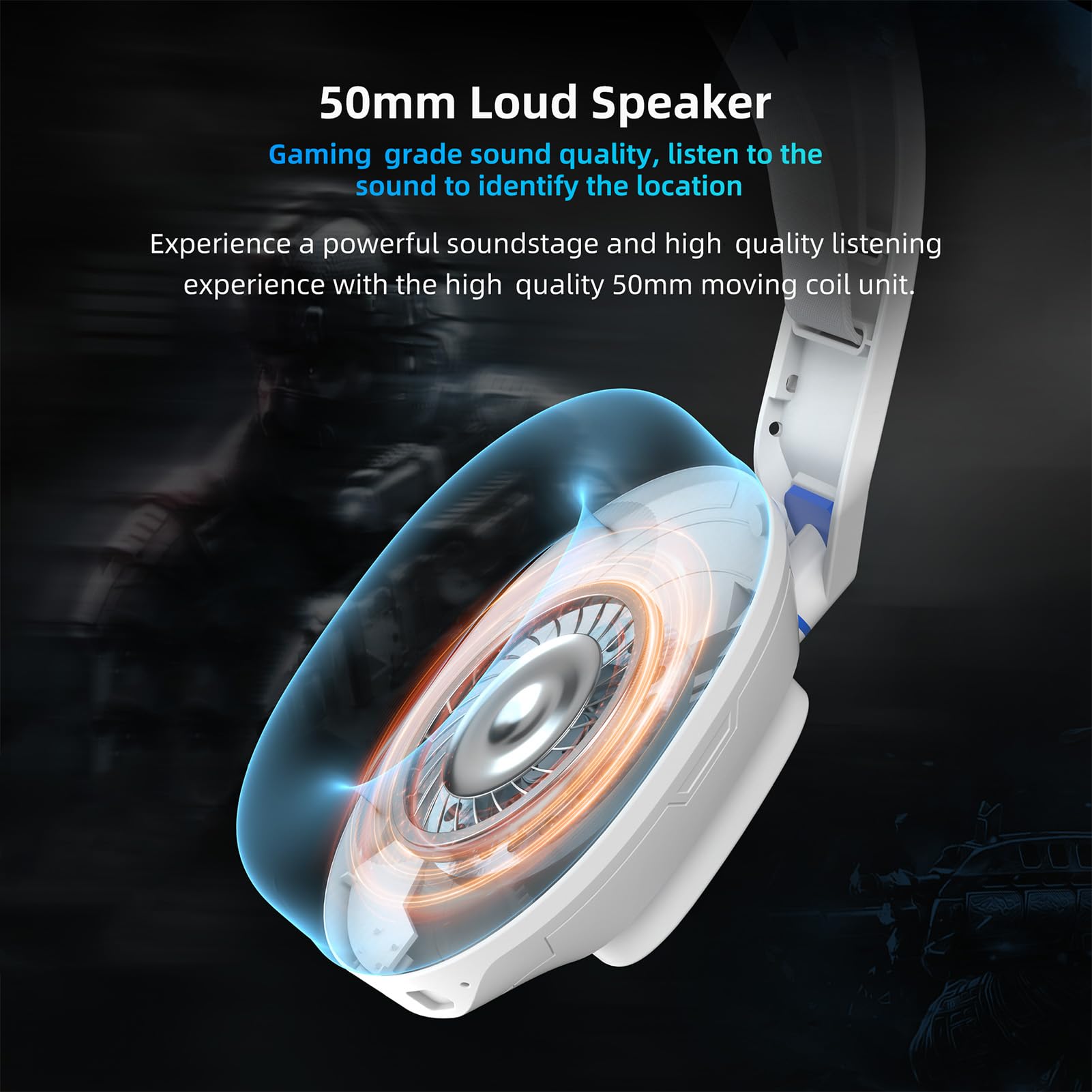GOWENIC Wireless Bluetooth Gaming Headset with Noise Cancelling Mic - Foldable Over-Ear Headphones with Soft Memory Foam for PS5, PS4, Xbox One, PC & Laptop - Immersive Surround Sound for Gaming, Streaming & Online Meetings