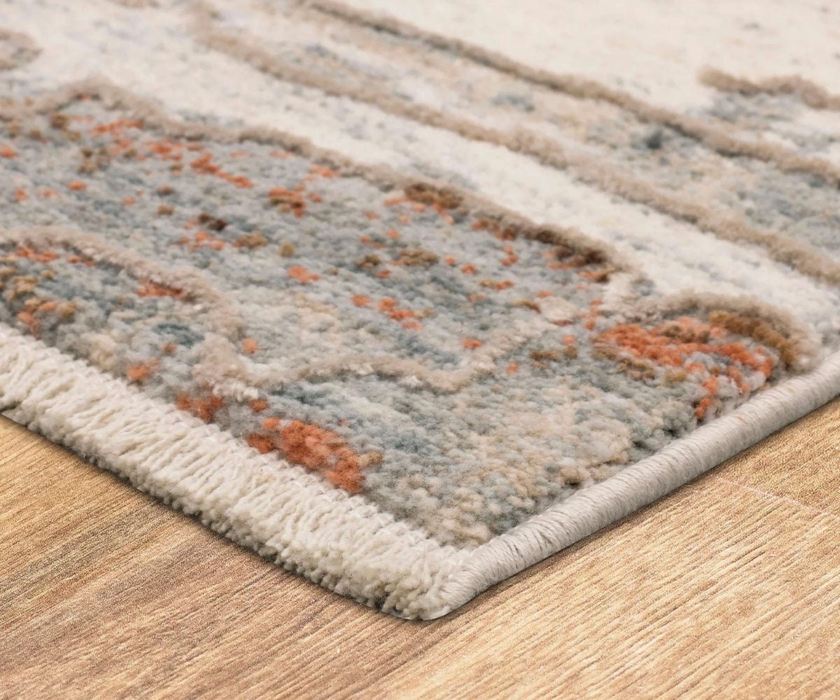 Karastan Solitude Silk Road Rug - Handmade Cream & Gray Oriental Area Rug for Living Room, Bedroom - Soft & Luxurious Home Decor