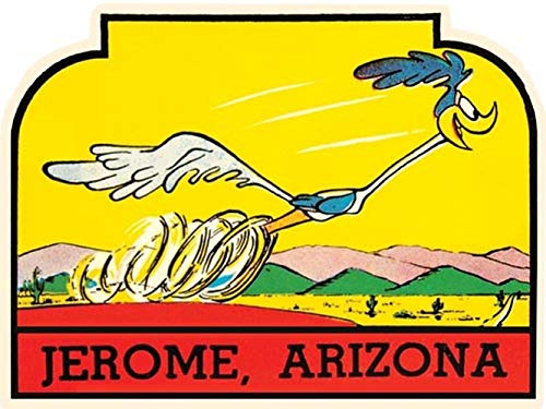 Jerome Arizona Vintage Decal Sticker - Souvenir, Skateboard & Laptop Decal - Perfect for DIY Crafts, Travel Mementos & Personalizing Devices