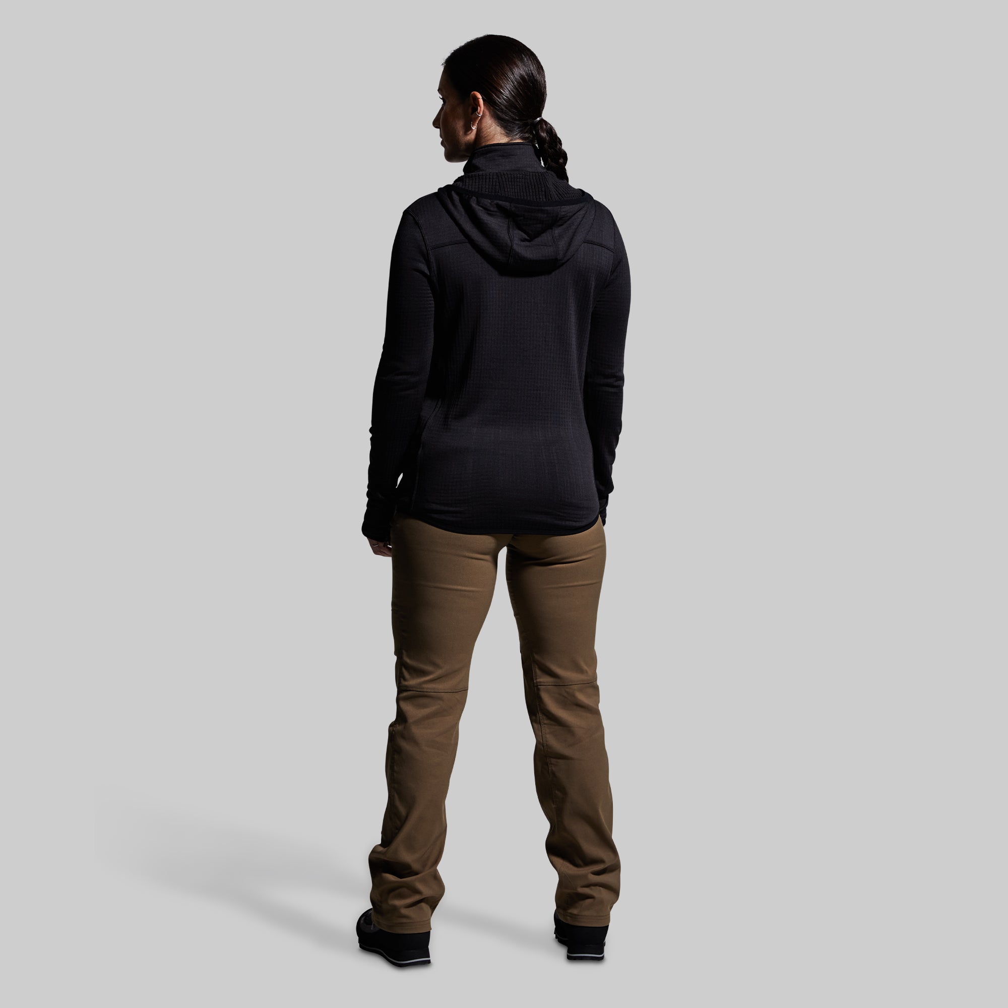 Women's Quiver Half Zip Hoodie - Soft Fleece Pullover with Kangaroo Pocket, Lightweight & Comfortable for Running, Hiking & Casual Wear (Black)