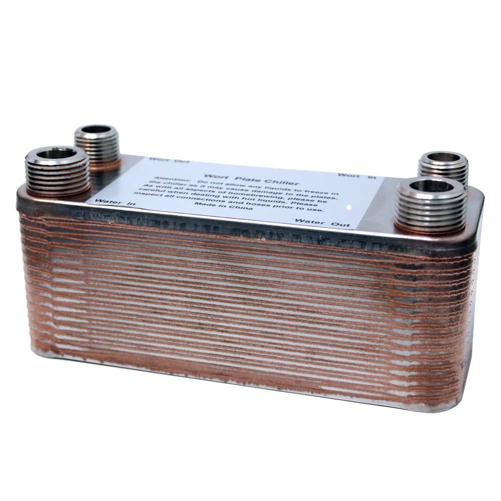 Homebrew Beer Wort Chiller - 30 Plate Stainless Steel Counterflow Chiller for Home Brewing | Perfect for Craft Beer, IPA, Lager & Ale Brewing