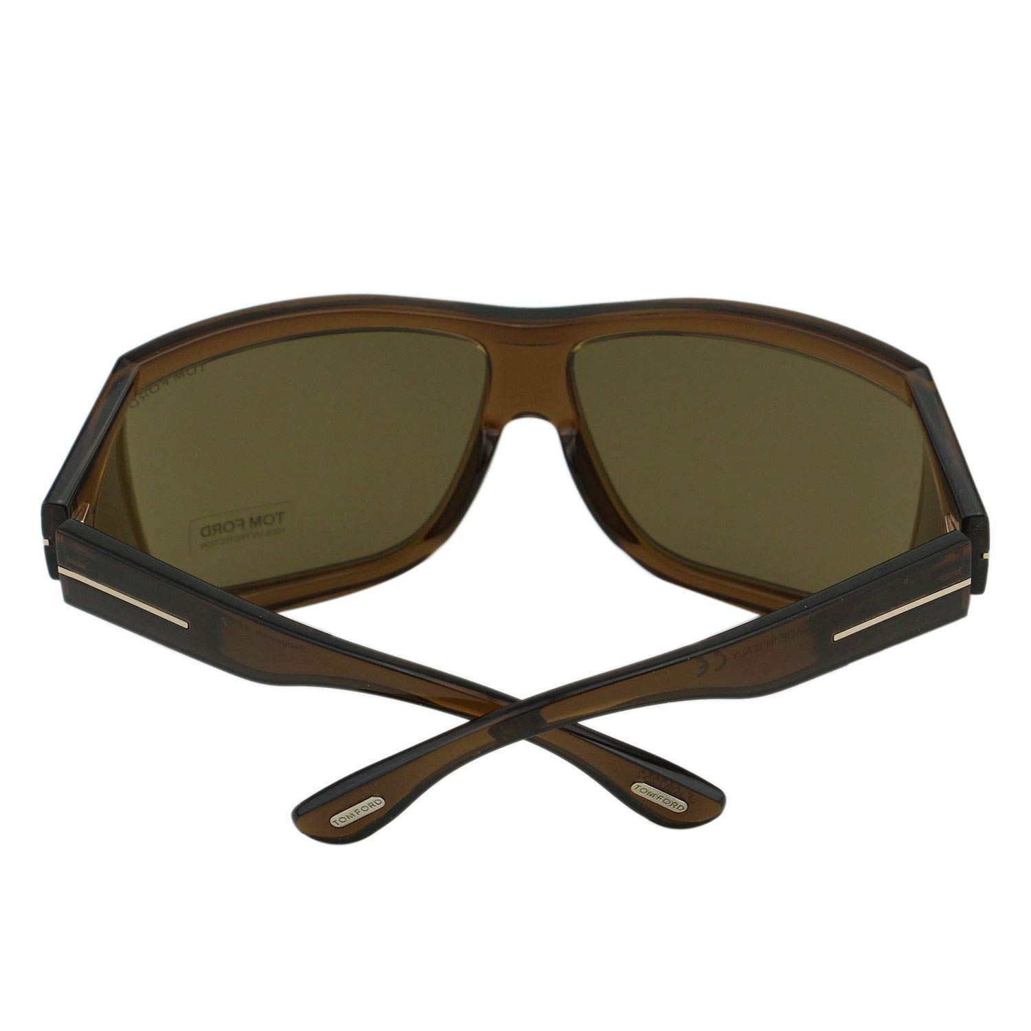 Tom Ford TF402 Sedgewick 48E Wrap Sunglasses - Transparent Brown Frame & UV Protection - Perfect for Driving, Beach, and Outdoor Activities