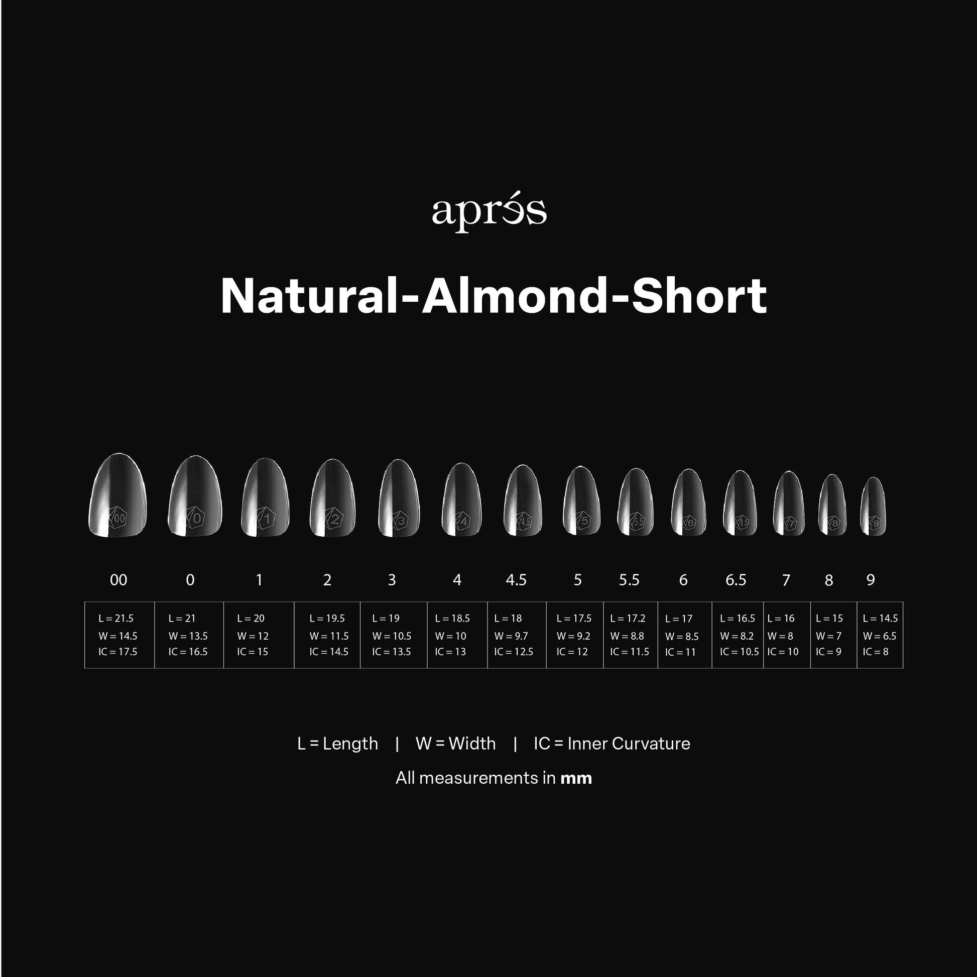 Apres Gel X Tips - Natural Almond Short Mini (280Pcs) - Professional Nail Extension Kit for DIY Manicures & Salon Use