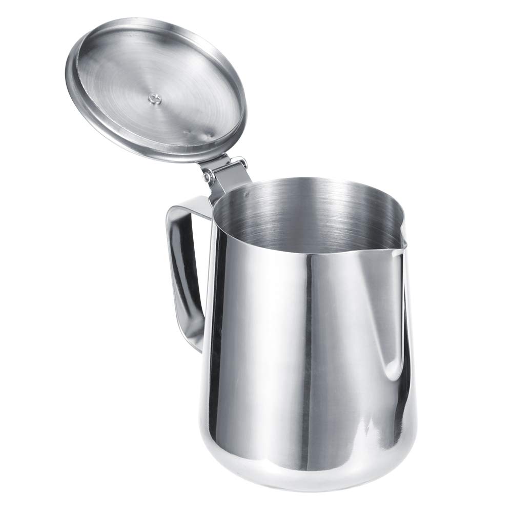 1000ML Non-Stick Stain Resistant Coffee Frothing Pitcher with Lid - Perfect for Home Baristas, Cafe Latte Art & Espresso Milk Frothing