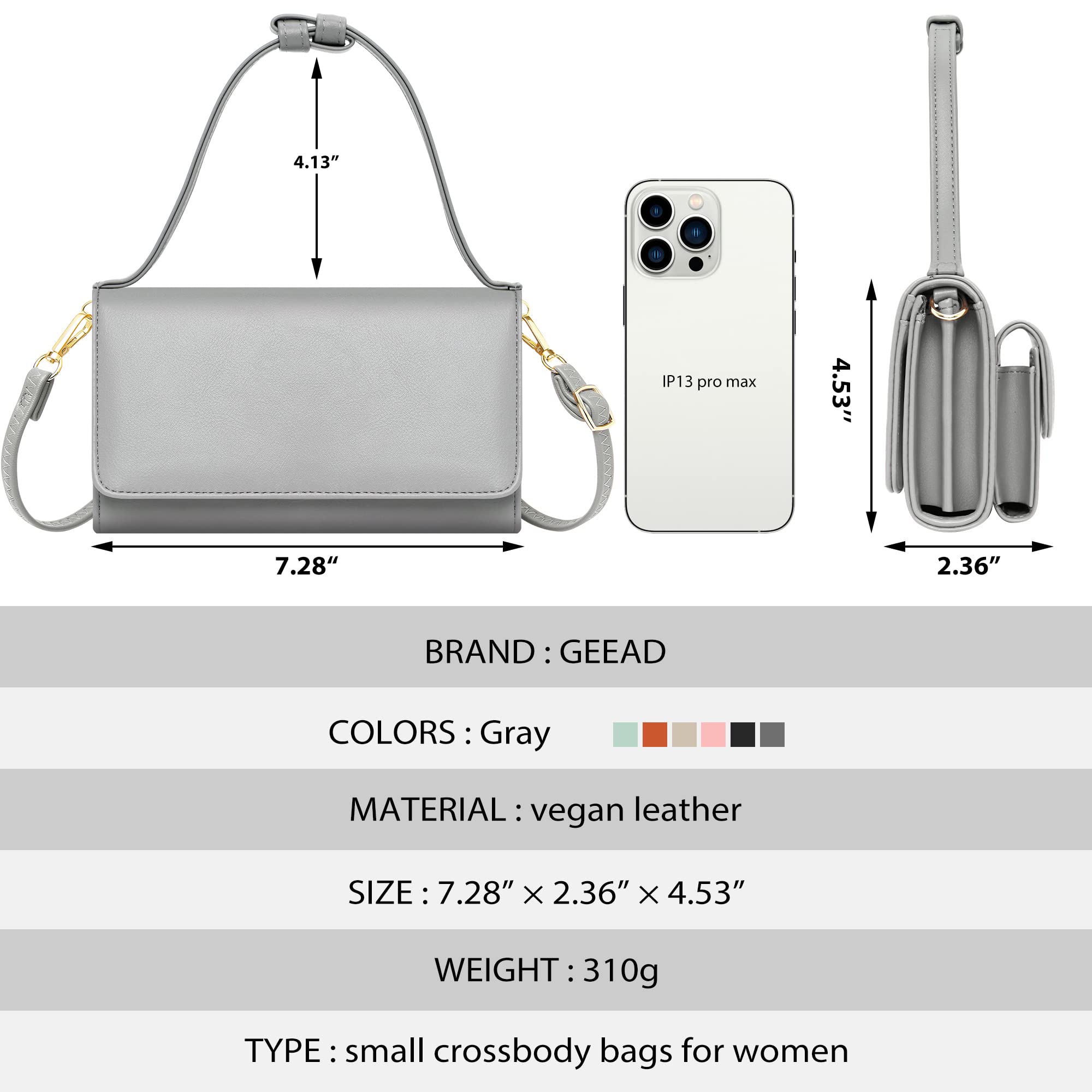 GEEAD Women's PU Leather Crossbody Bag with Card Slots - Perfect for Daily Use & Travel